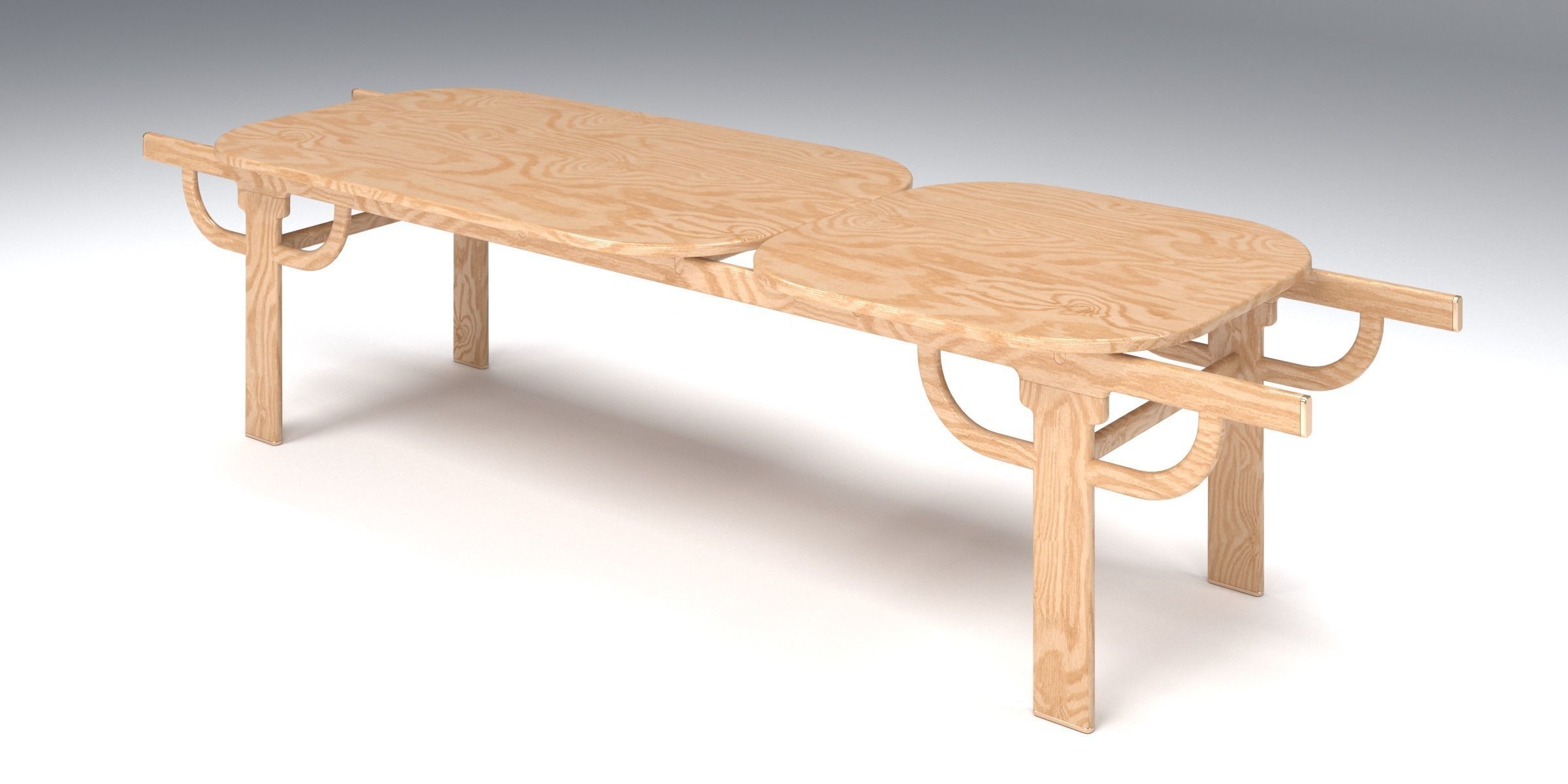 PALANQUIN TABLE 02 Low-poly 3D model_3