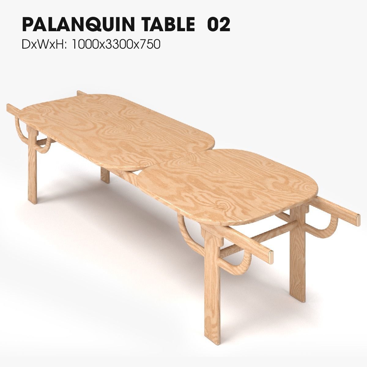 PALANQUIN TABLE 02 Low-poly 3D model_1