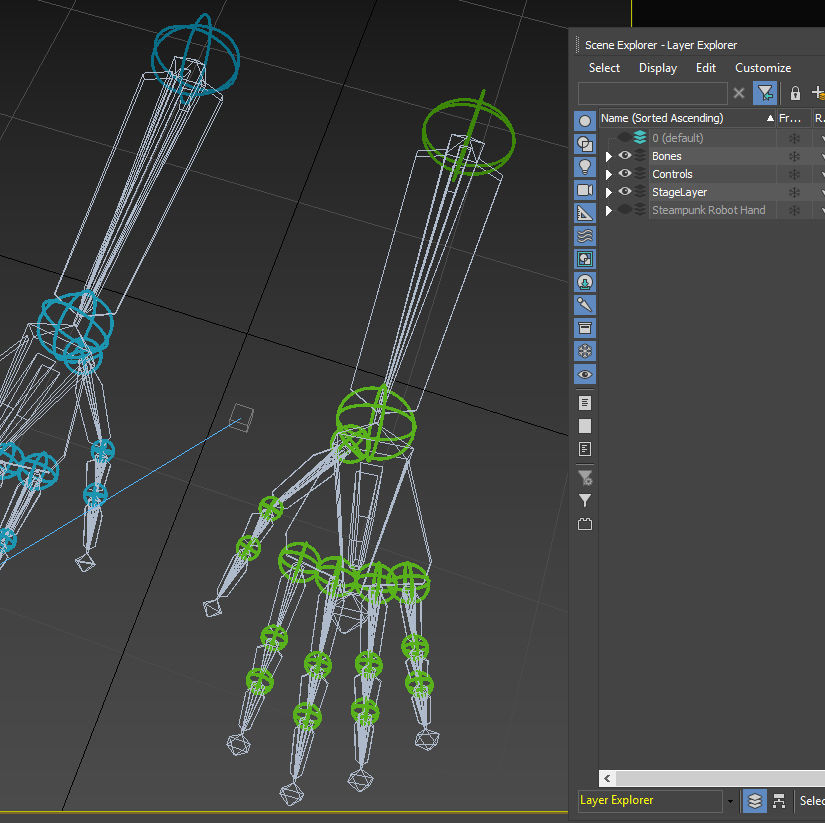 Steampunk Mechanical Robot Hand Rig Low-poly 3D model_22