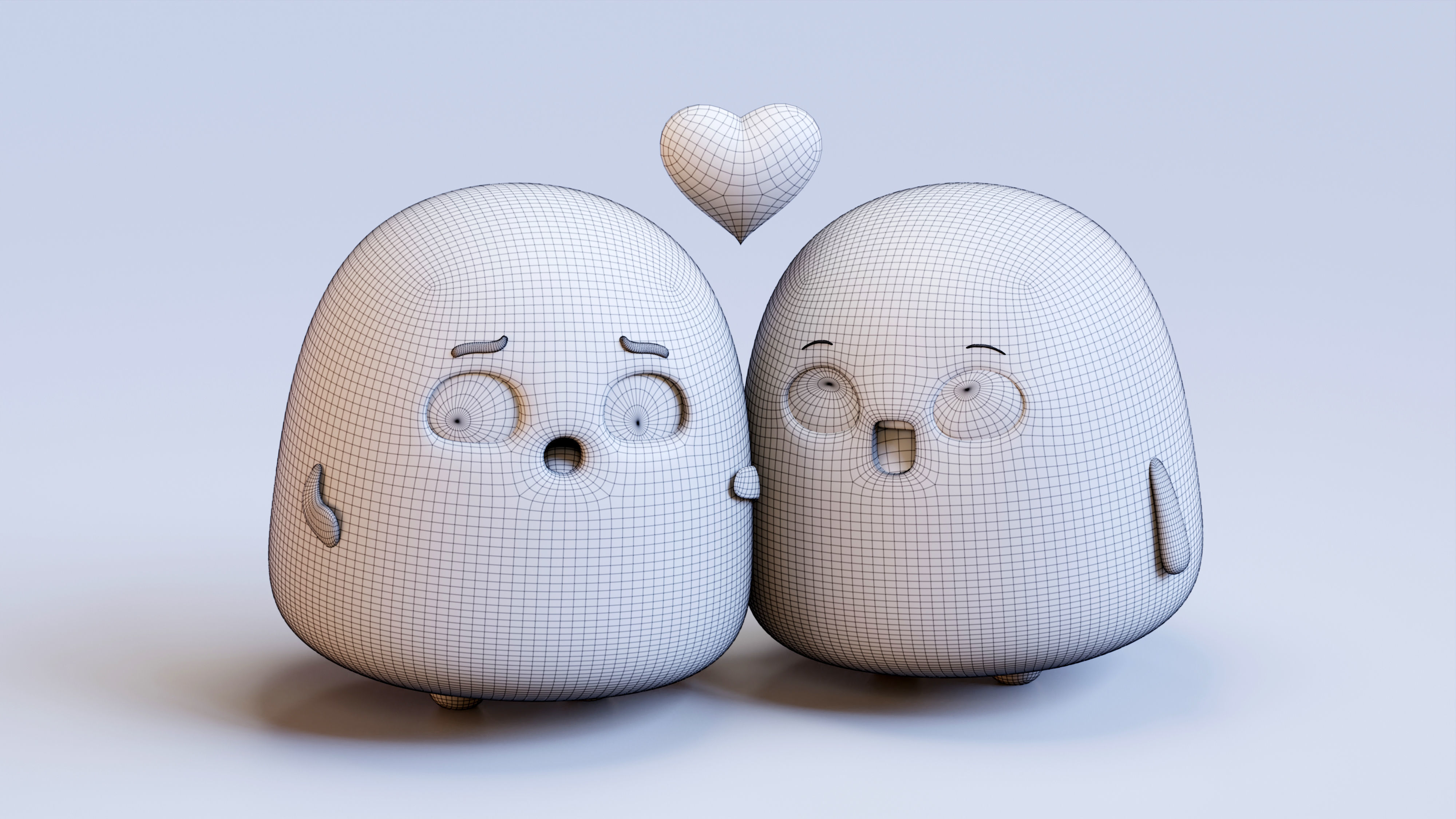 Very Cute Emoji Couple Low-poly 3D model_6