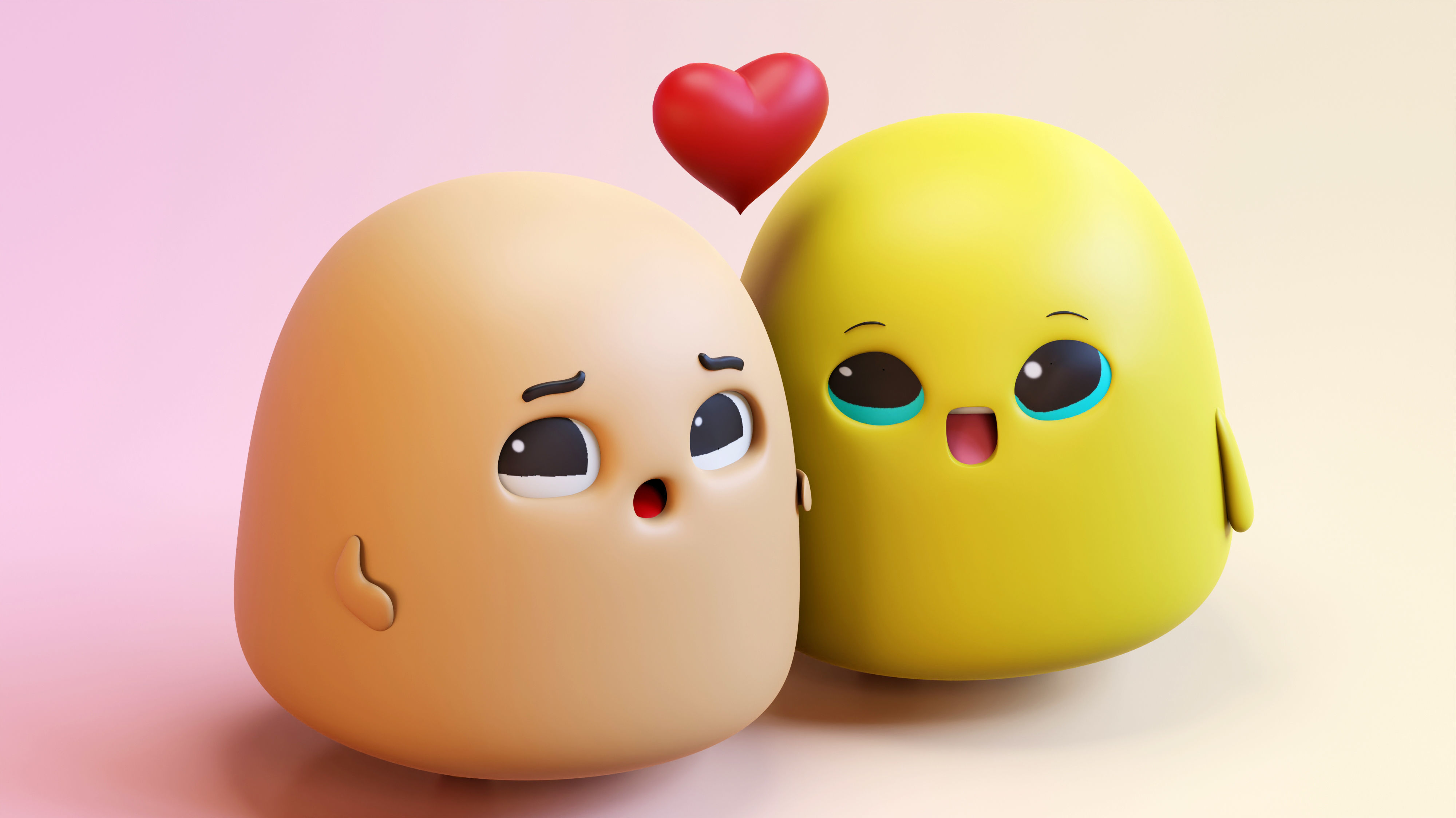 Very Cute Emoji Couple Low-poly 3D model_13