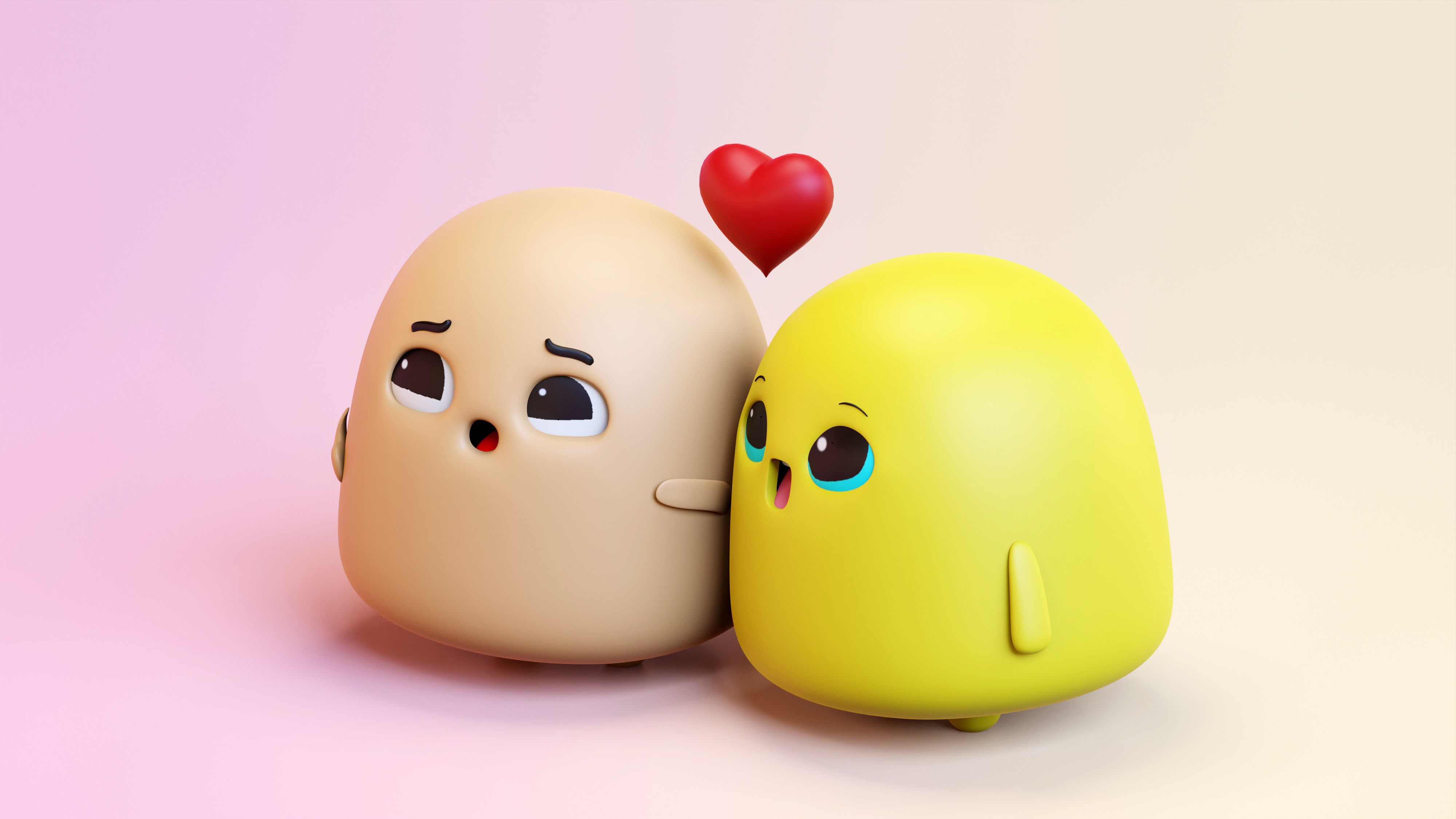 Very Cute Emoji Couple Low-poly 3D model_17