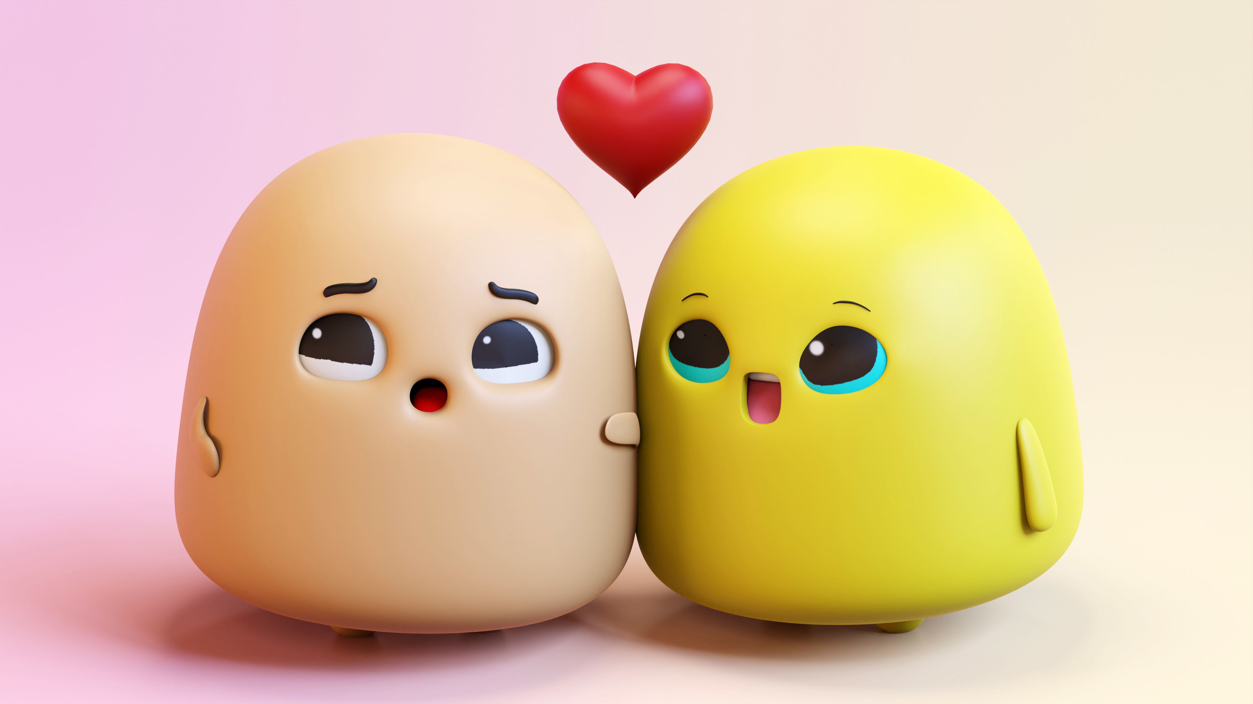 Very Cute Emoji Couple Low-poly 3D model_19