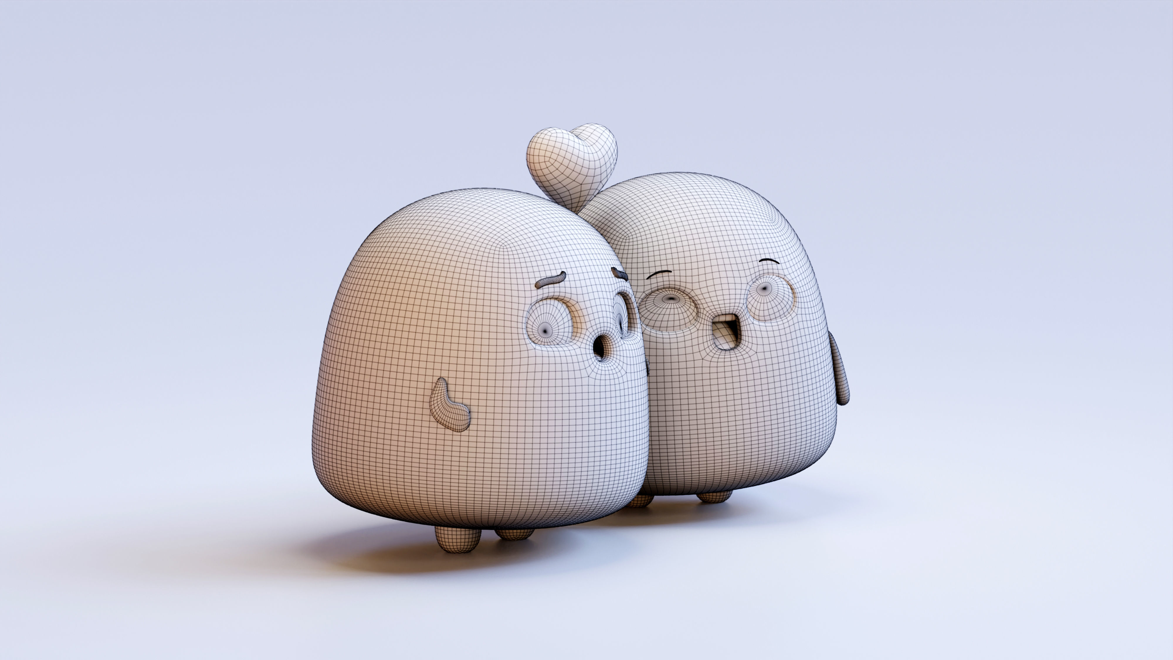 Very Cute Emoji Couple Low-poly 3D model_9