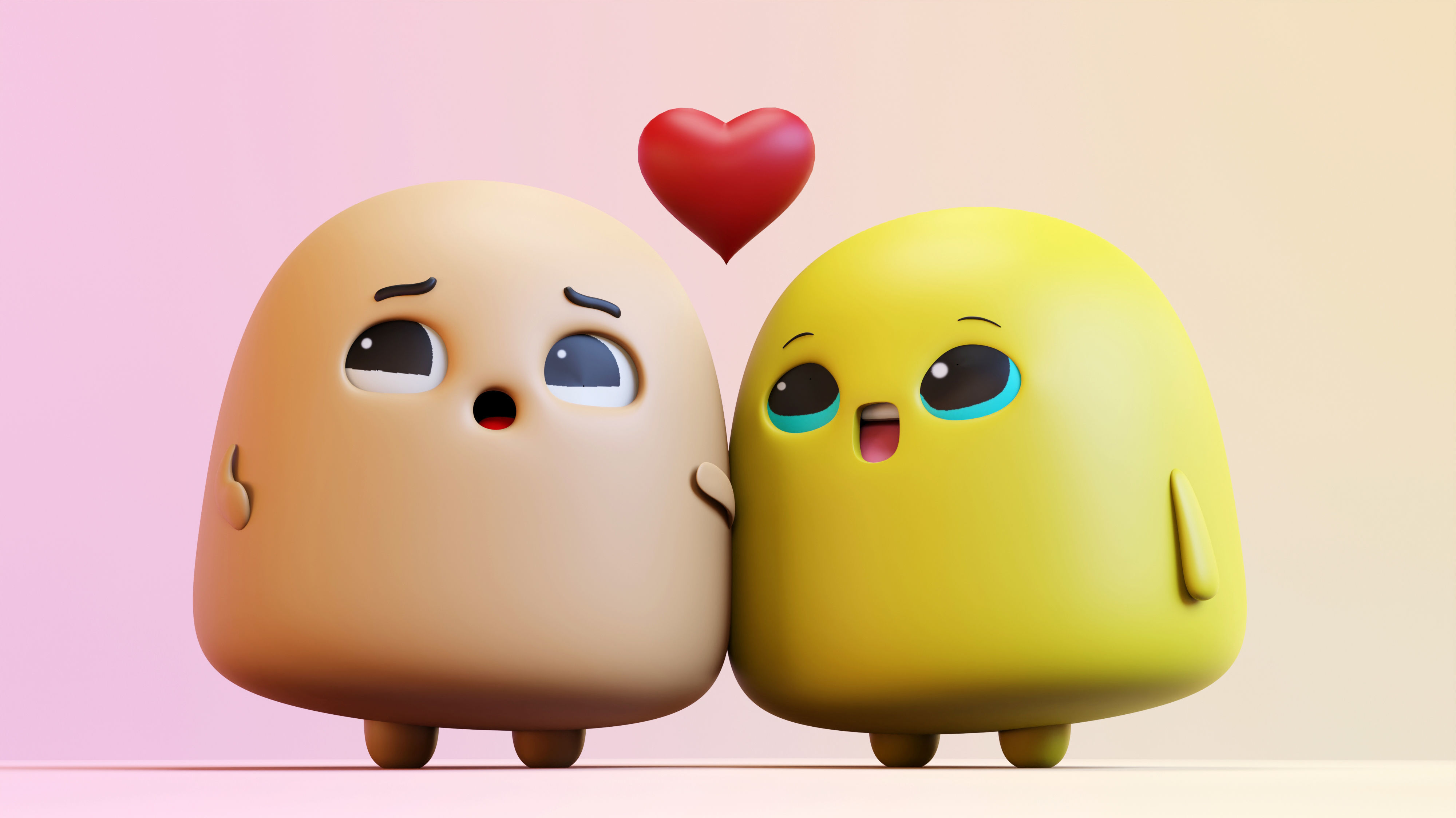 Very Cute Emoji Couple Low-poly 3D model_15