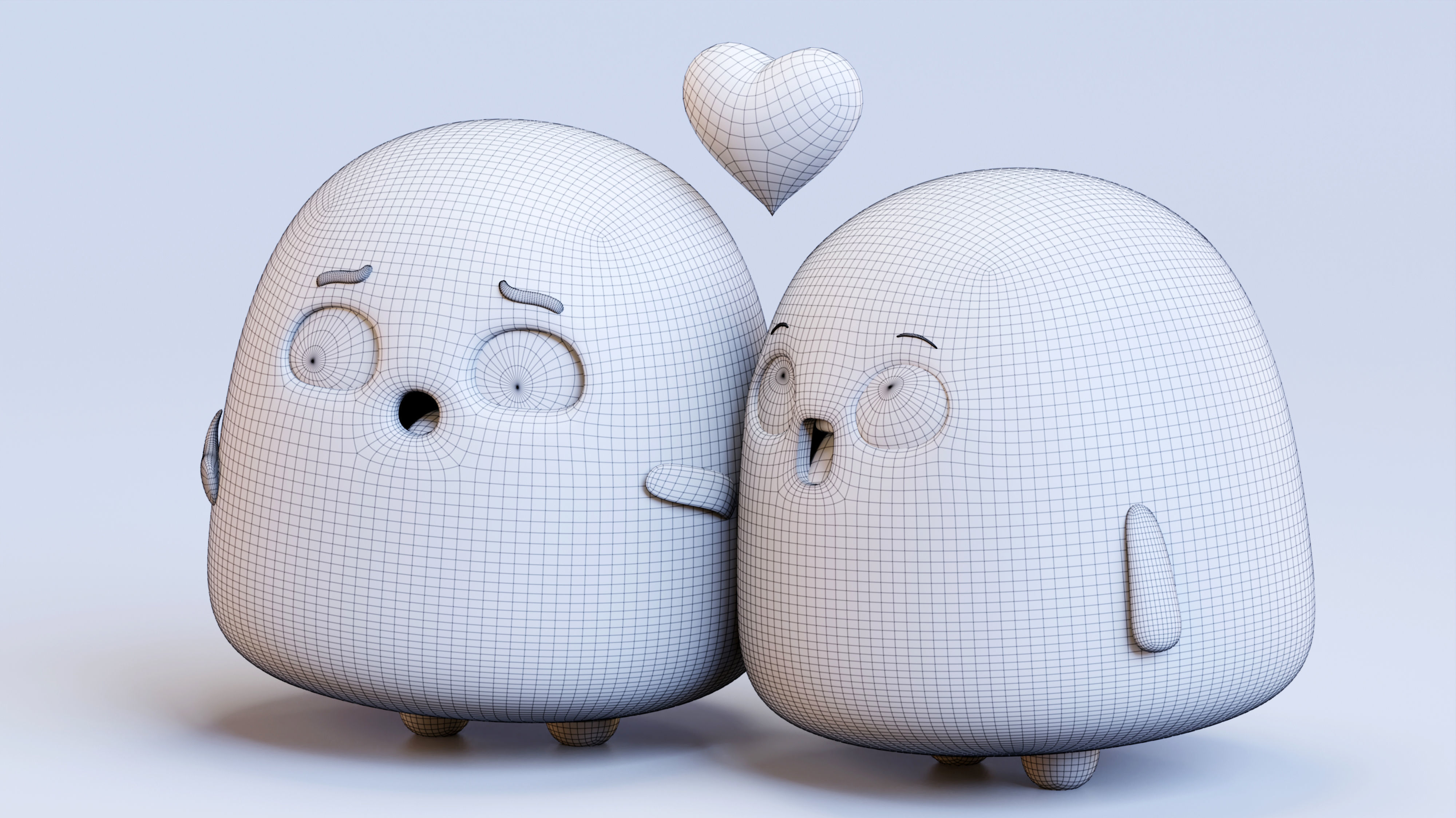 Very Cute Emoji Couple Low-poly 3D model_7