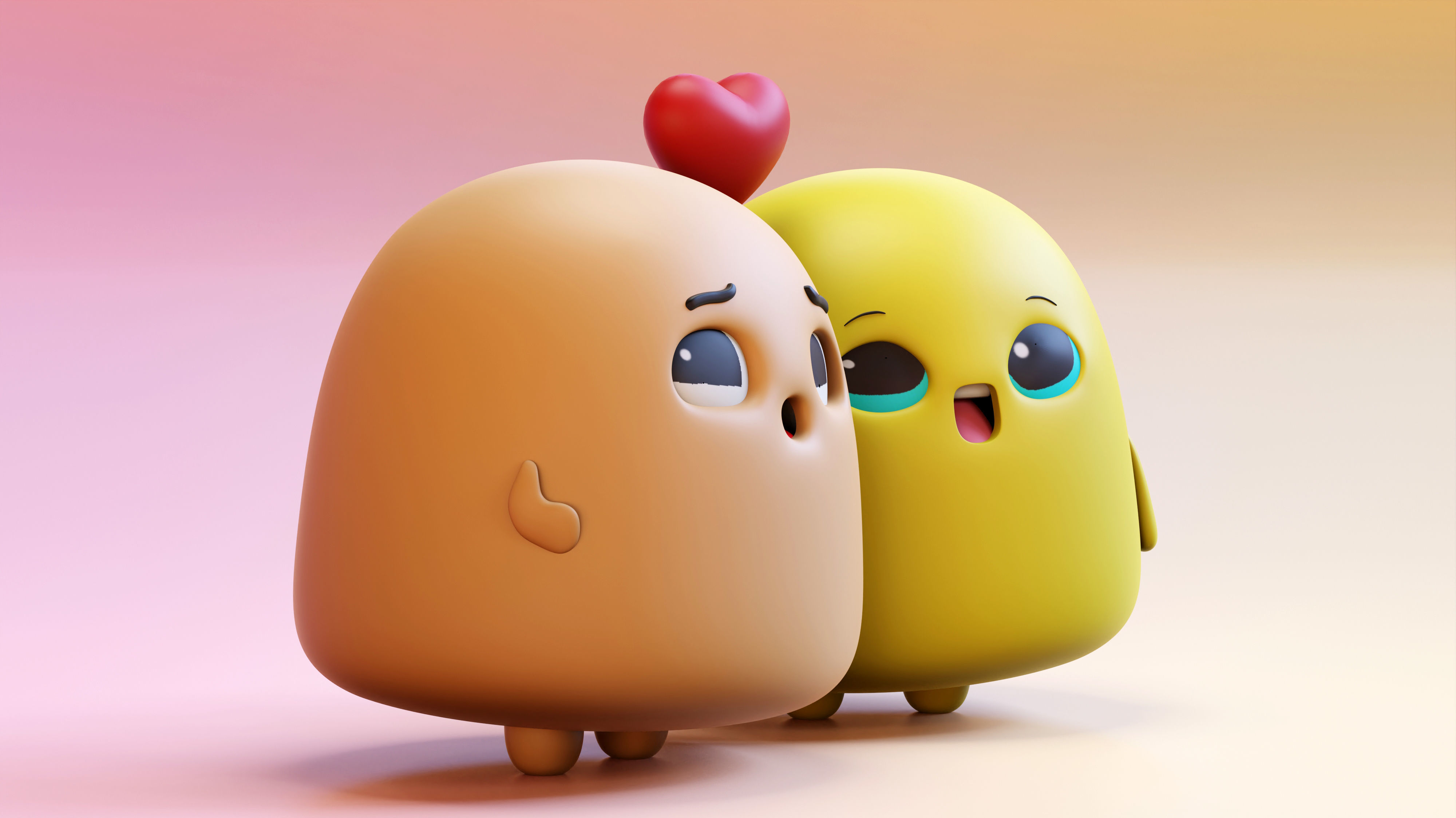 Very Cute Emoji Couple Low-poly 3D model_18