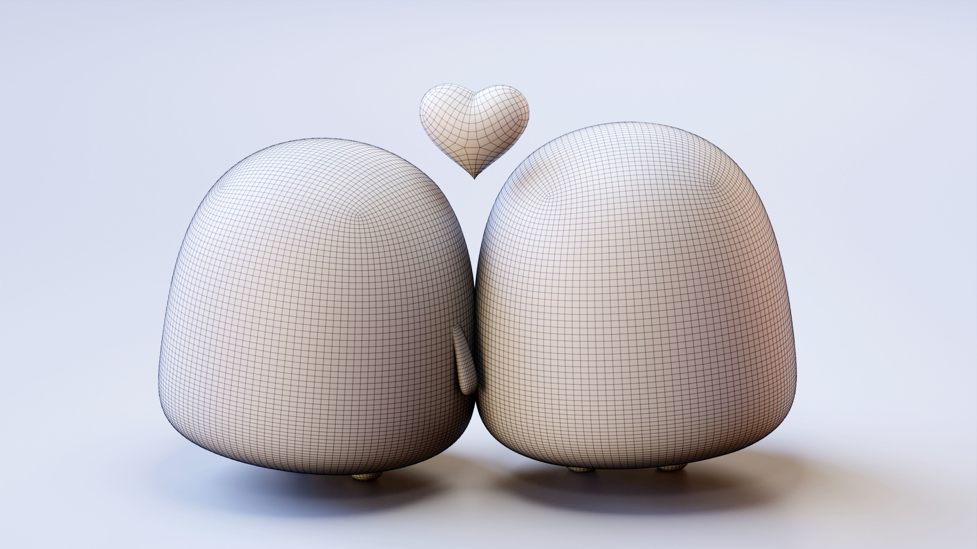 Very Cute Emoji Couple Low-poly 3D model_11