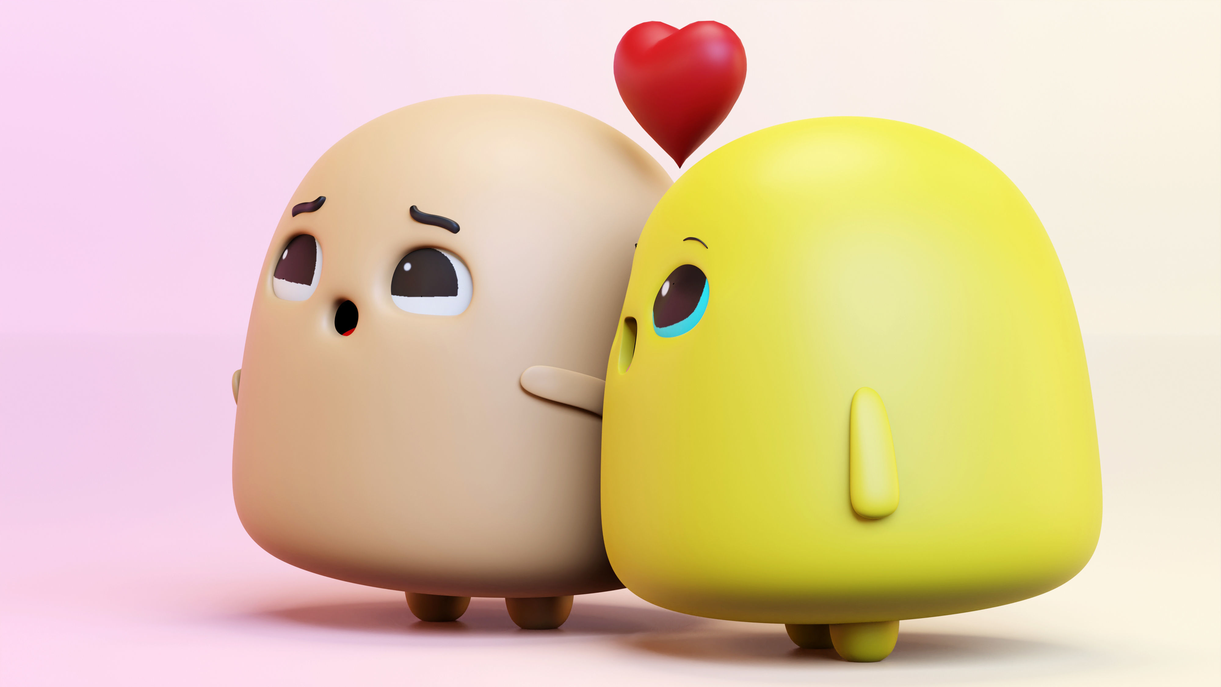 Very Cute Emoji Couple Low-poly 3D model_8