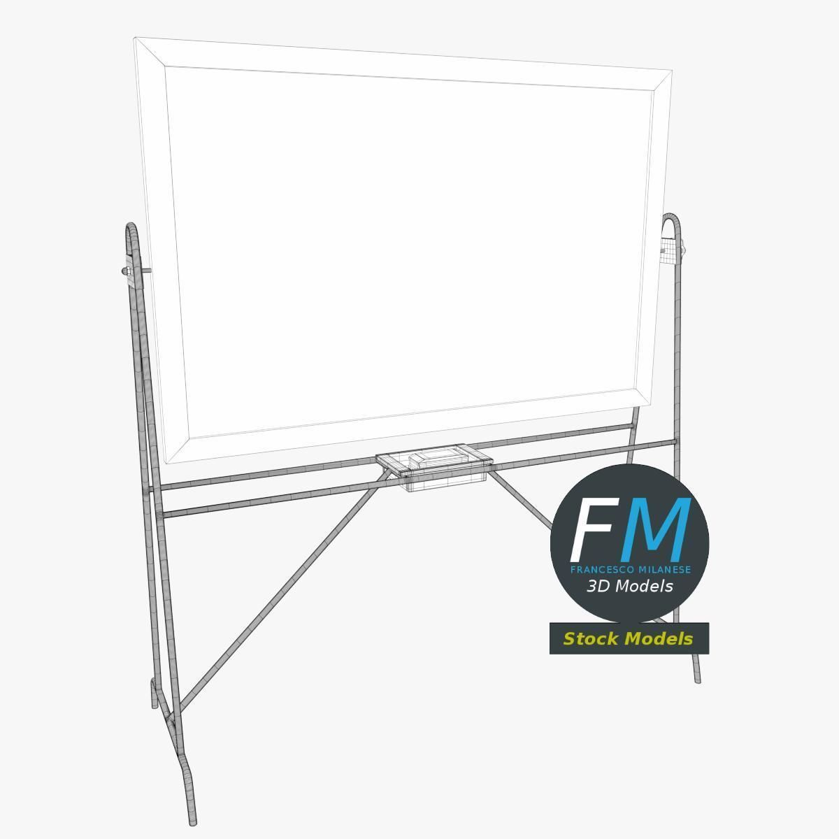 Reversible school chalkboard 3D model_7