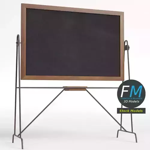 Reversible school chalkboard 3D model