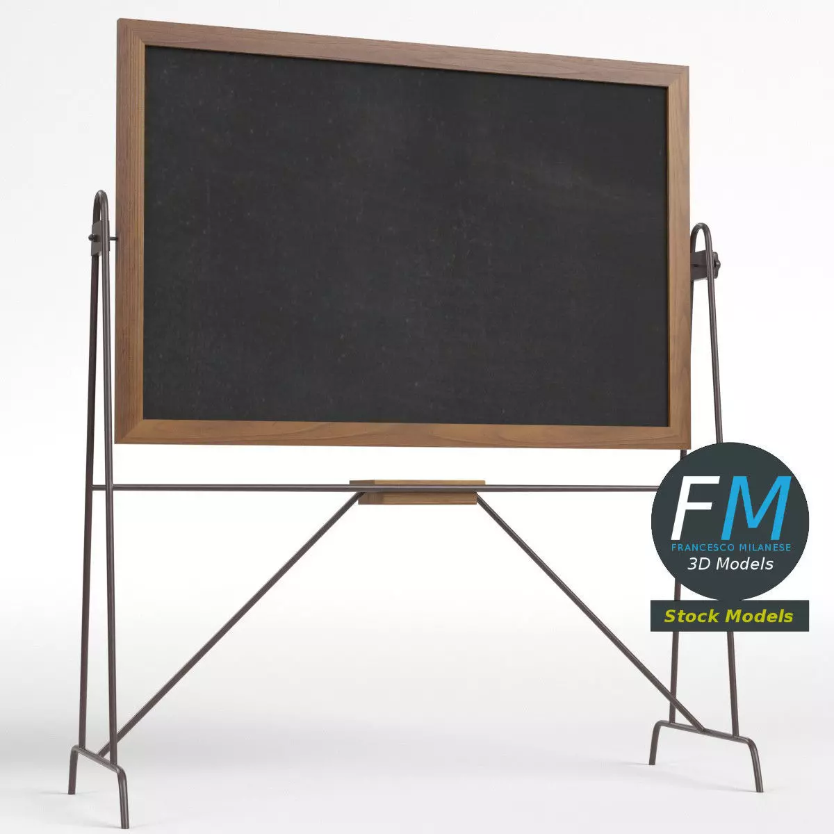 Reversible school chalkboard 3D model_0