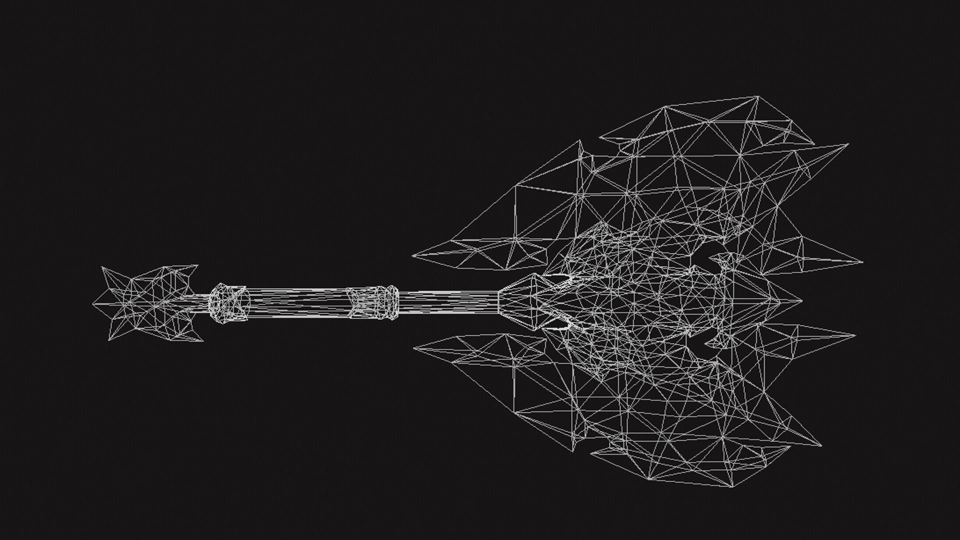 Futuristic Axe Low-poly 3D model_4