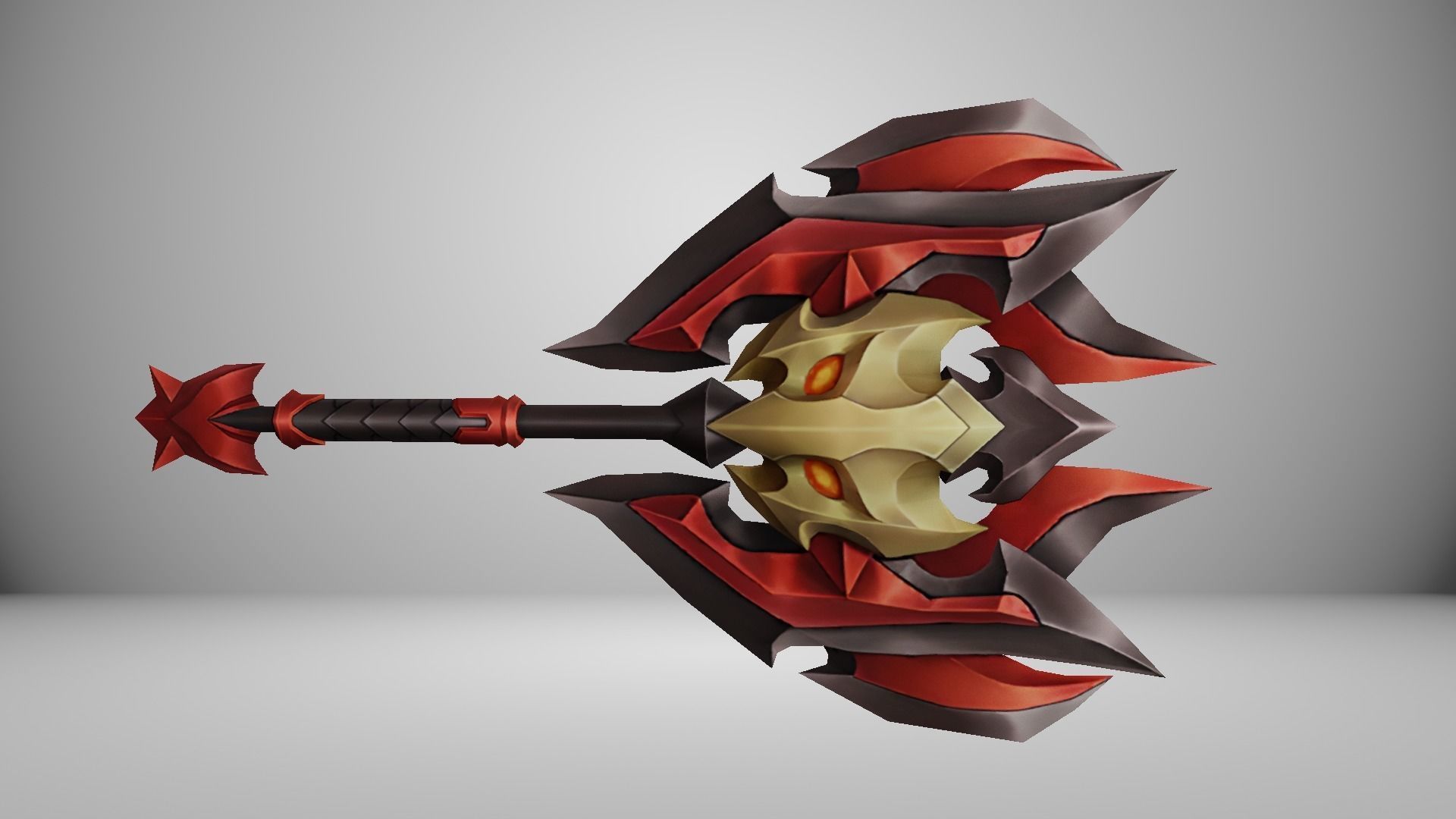 Futuristic Axe Low-poly 3D model_2