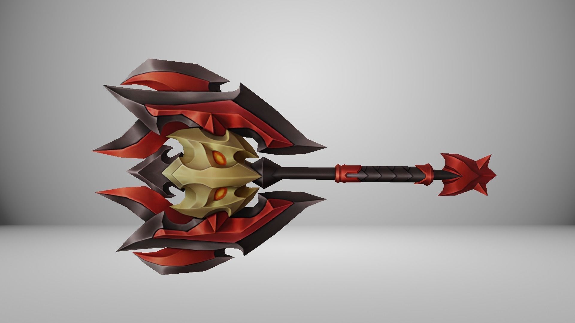 Futuristic Axe Low-poly 3D model_10