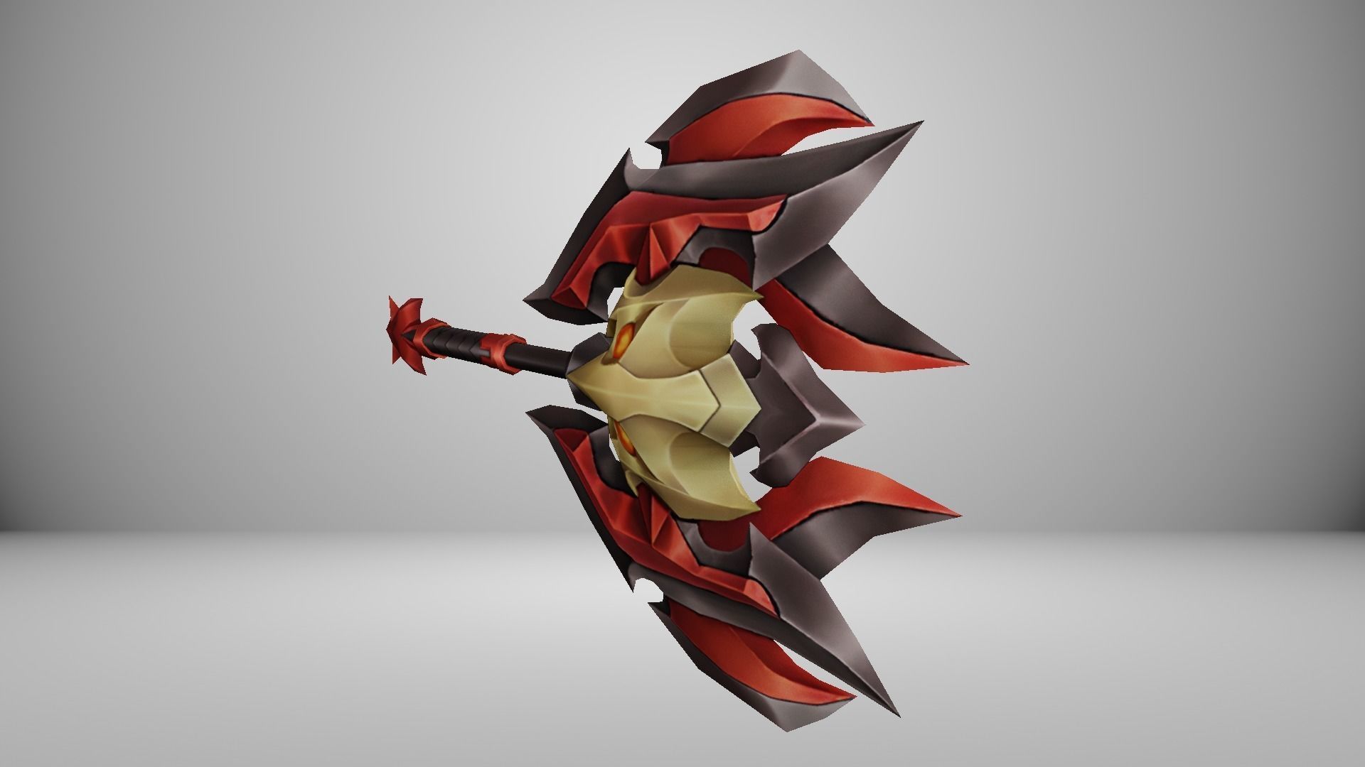 Futuristic Axe Low-poly 3D model_13