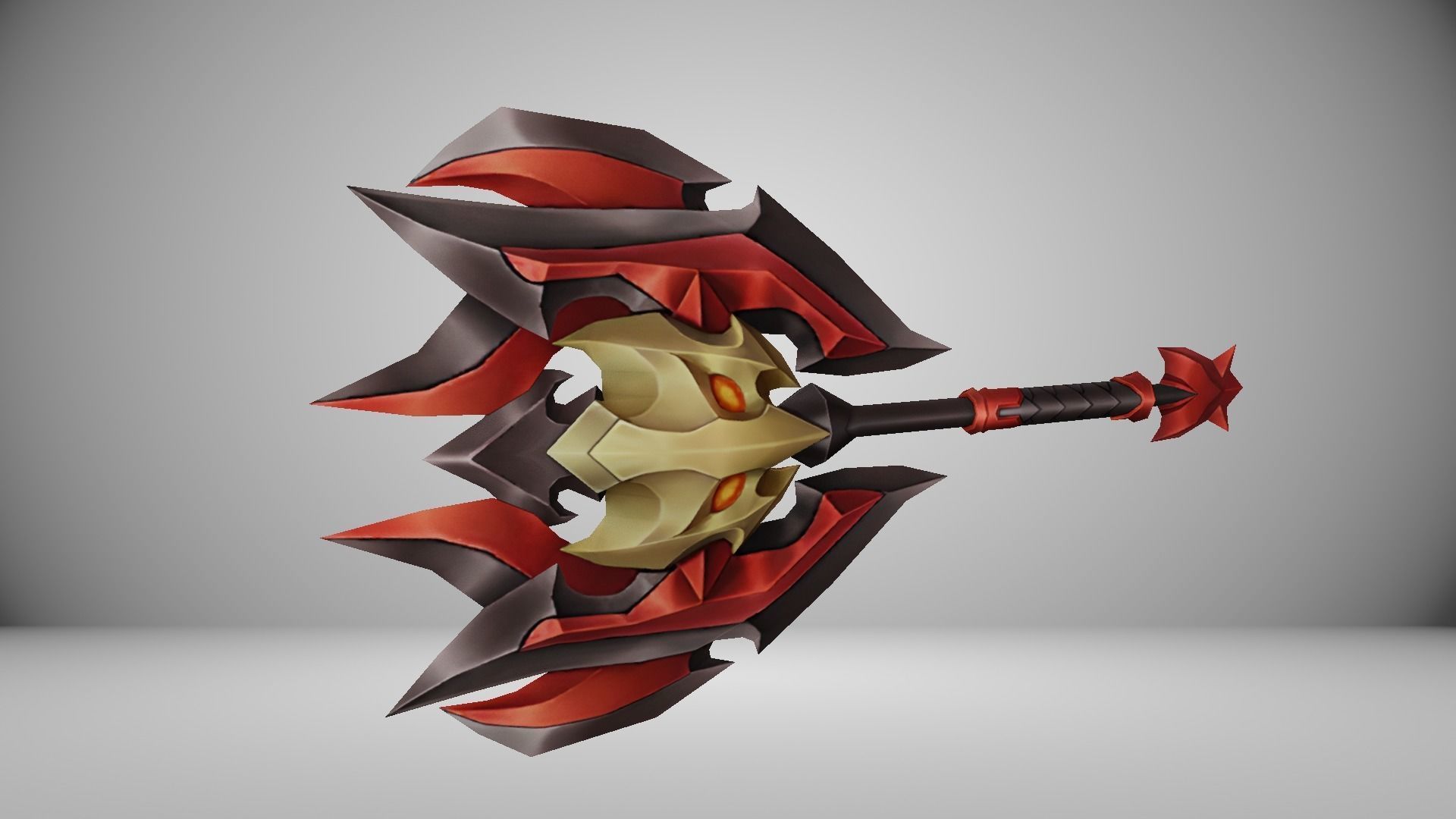 Futuristic Axe Low-poly 3D model_11