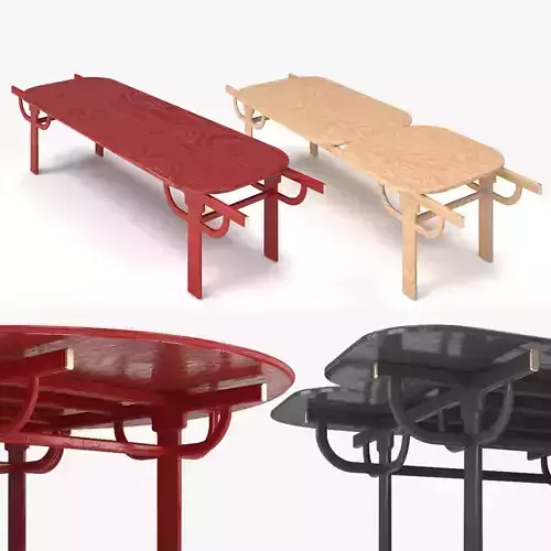 PALANQUIN TABLE SET Low-poly 3D model