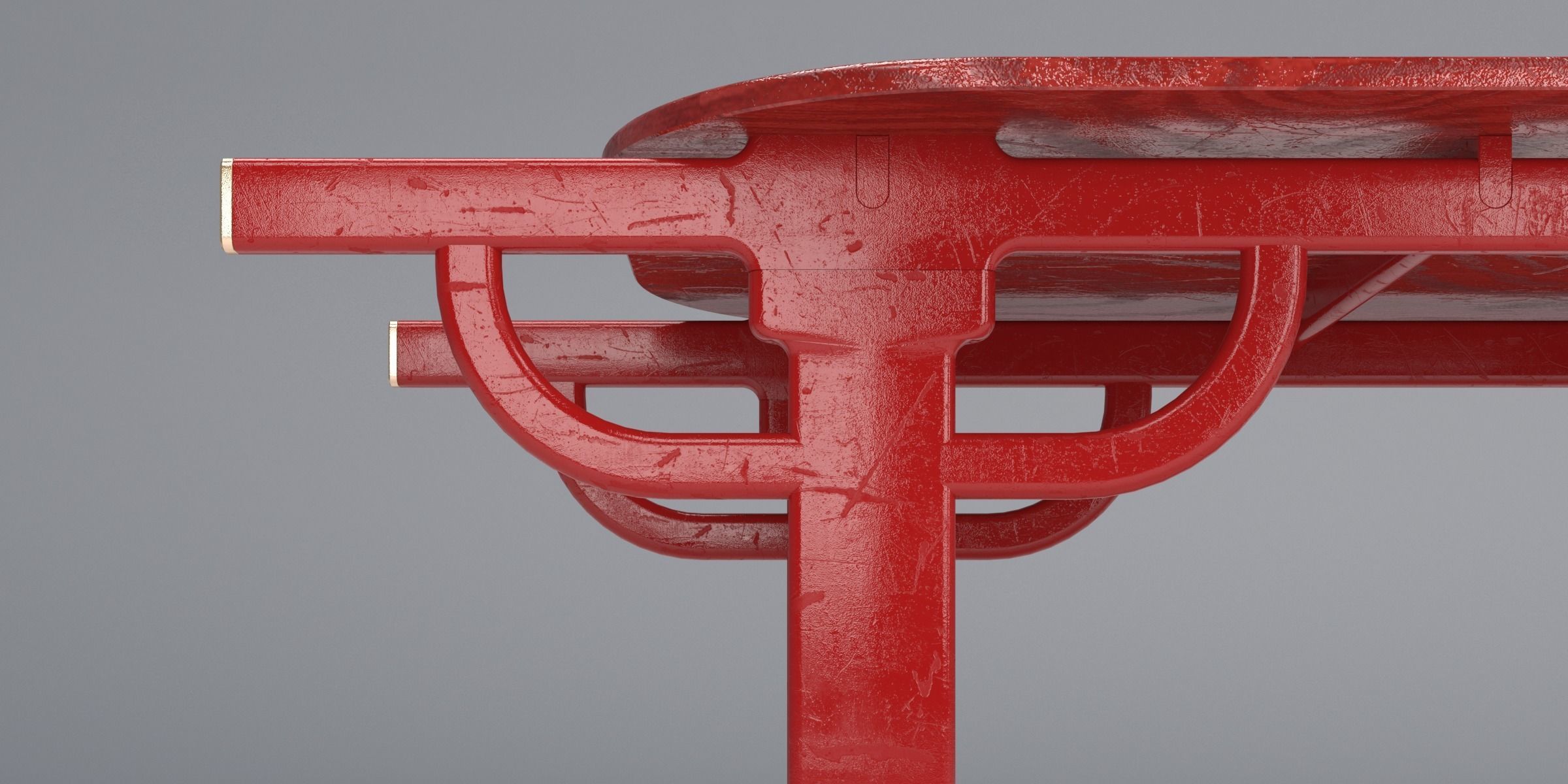 PALANQUIN TABLE SET Low-poly 3D model_6