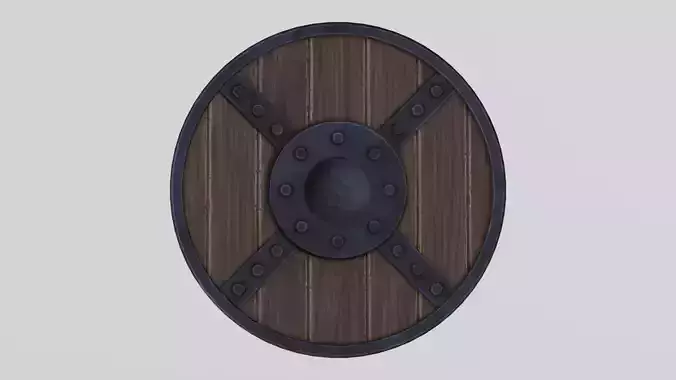 Medieval round wooden shield