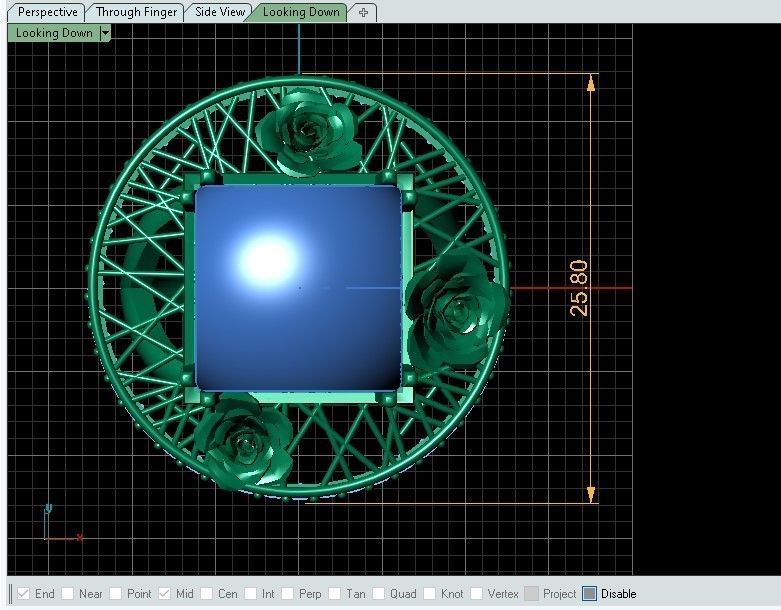Fashion Ring Diamond 3D print model_6