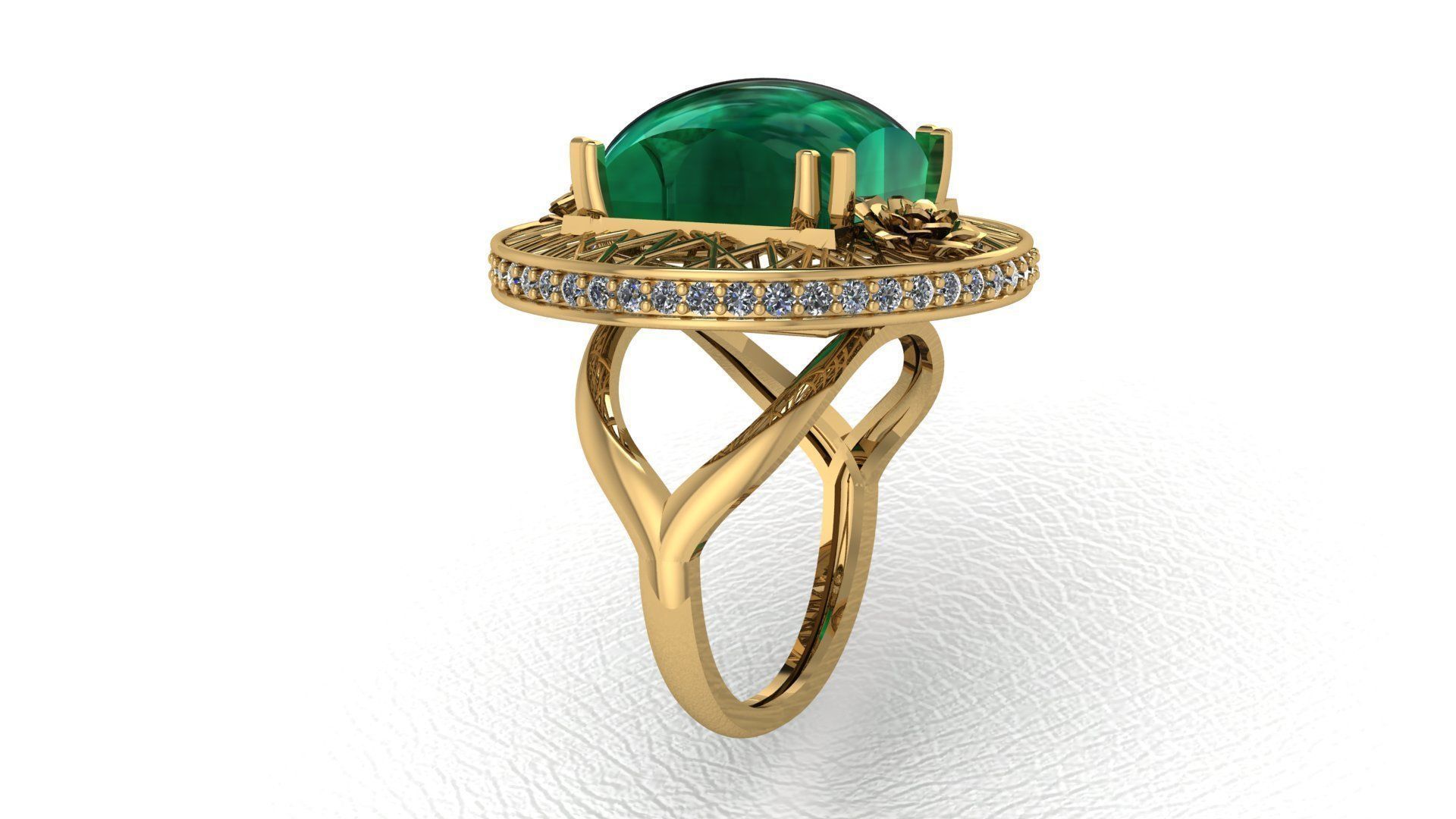 Fashion Ring Diamond 3D print model_3