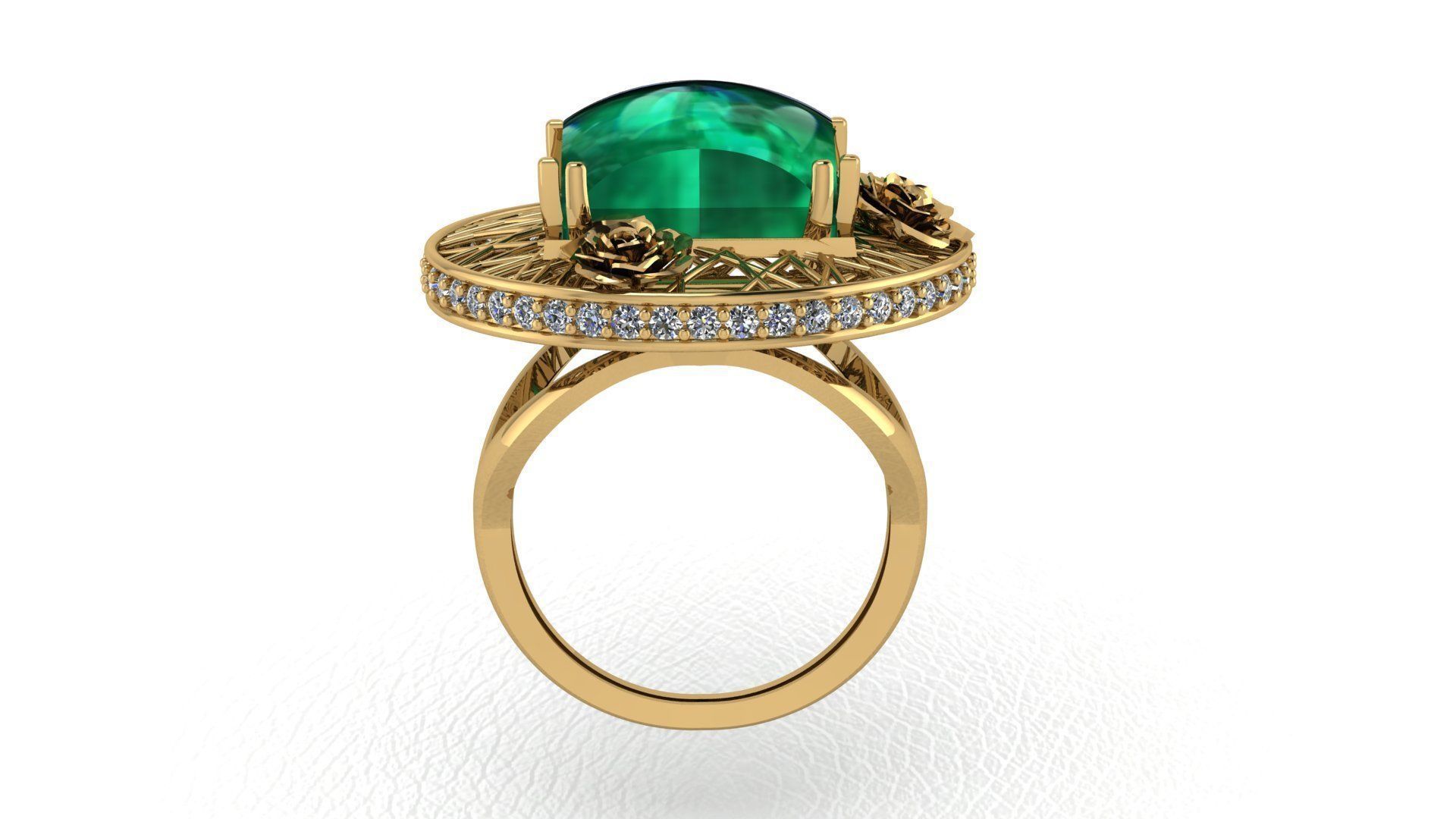 Fashion Ring Diamond 3D print model_4