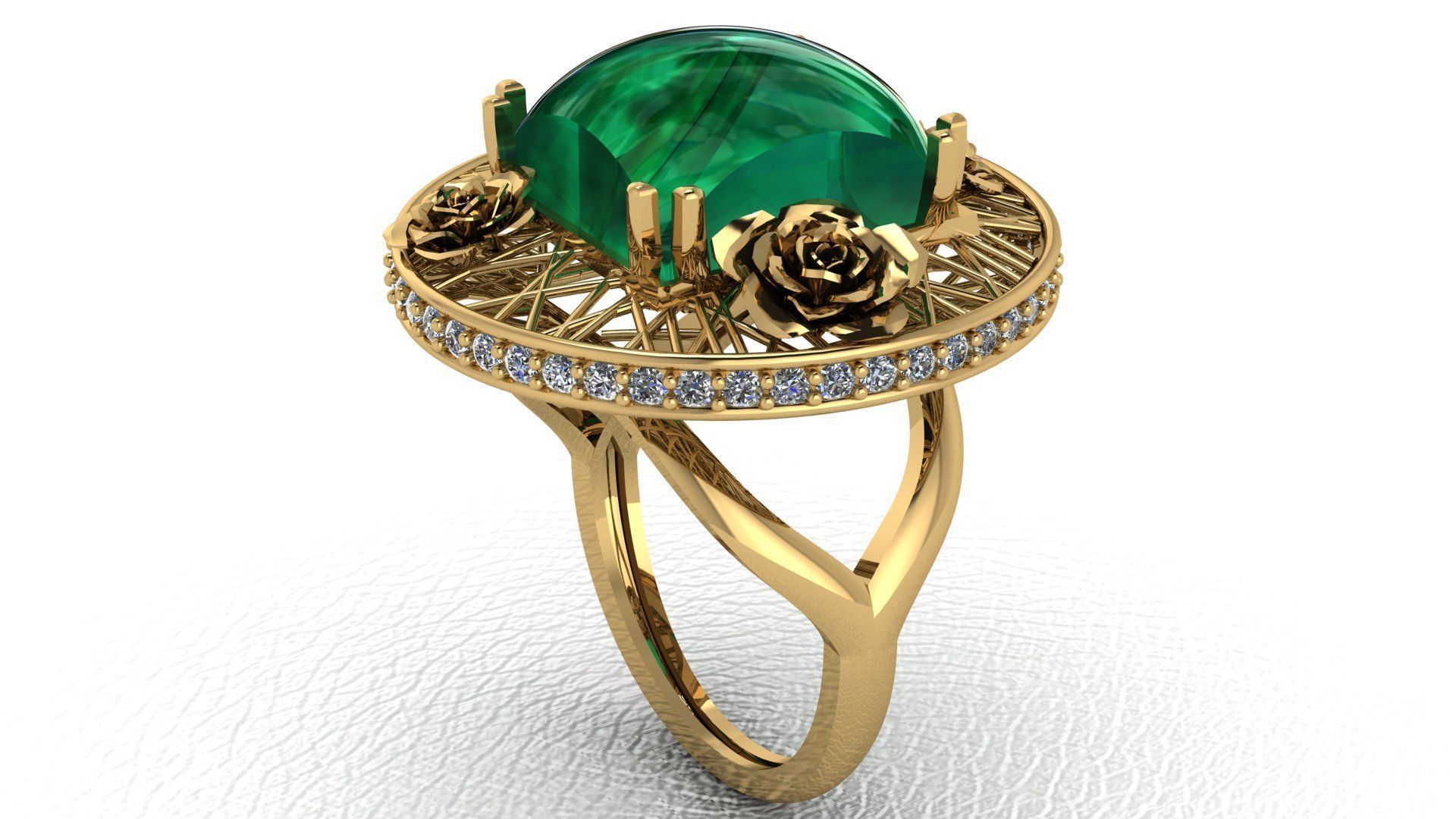 Fashion Ring Diamond 3D print model_1