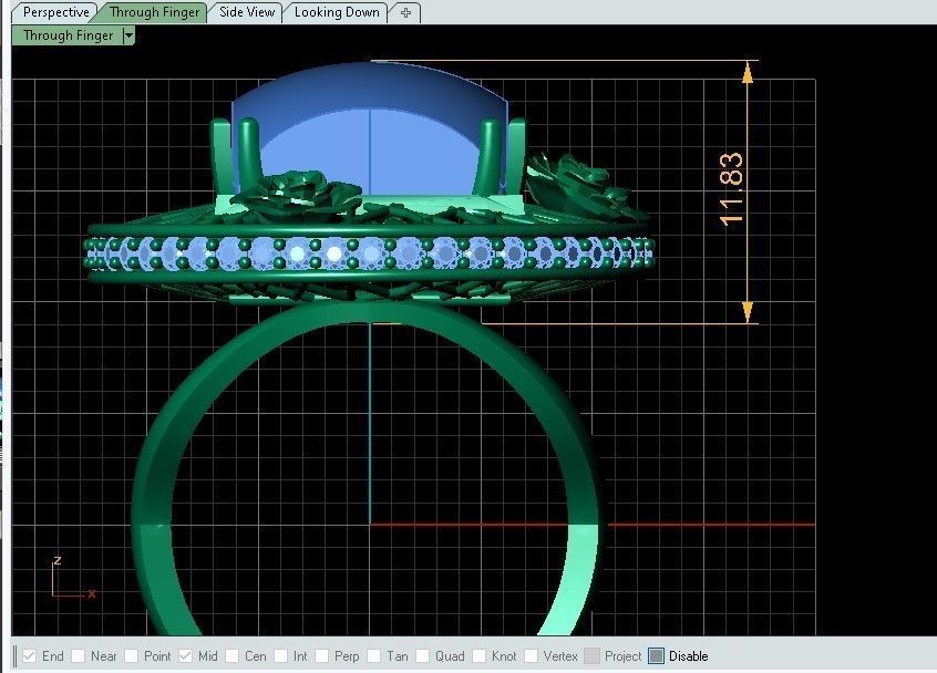 Fashion Ring Diamond 3D print model_7