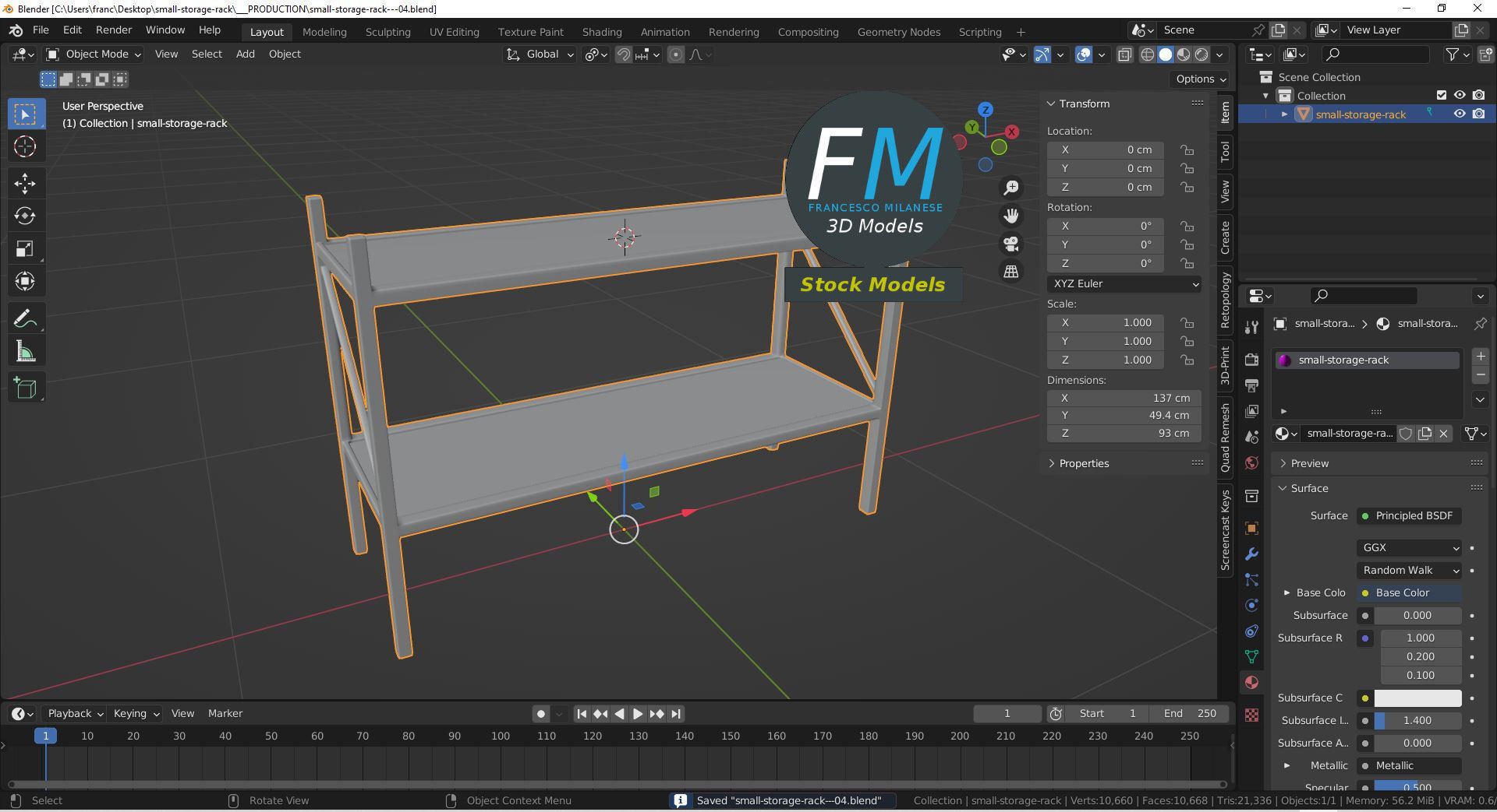Small storage rack 3D model_9