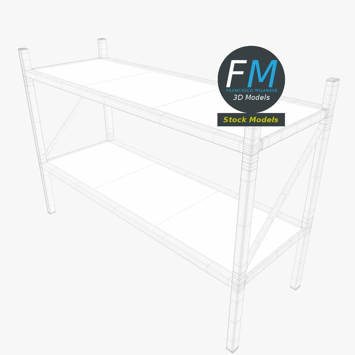 Small storage rack 3D model_7