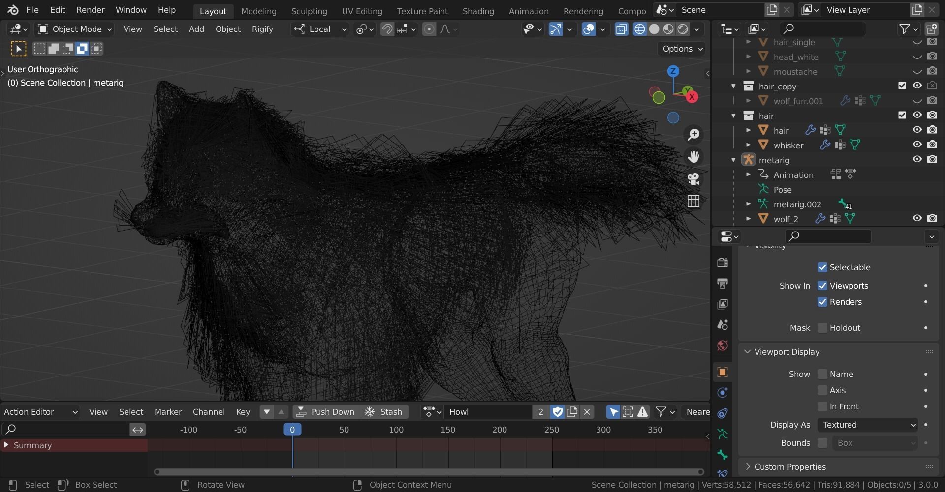 Wolf Rigged Animated Low-poly 3D model_40
