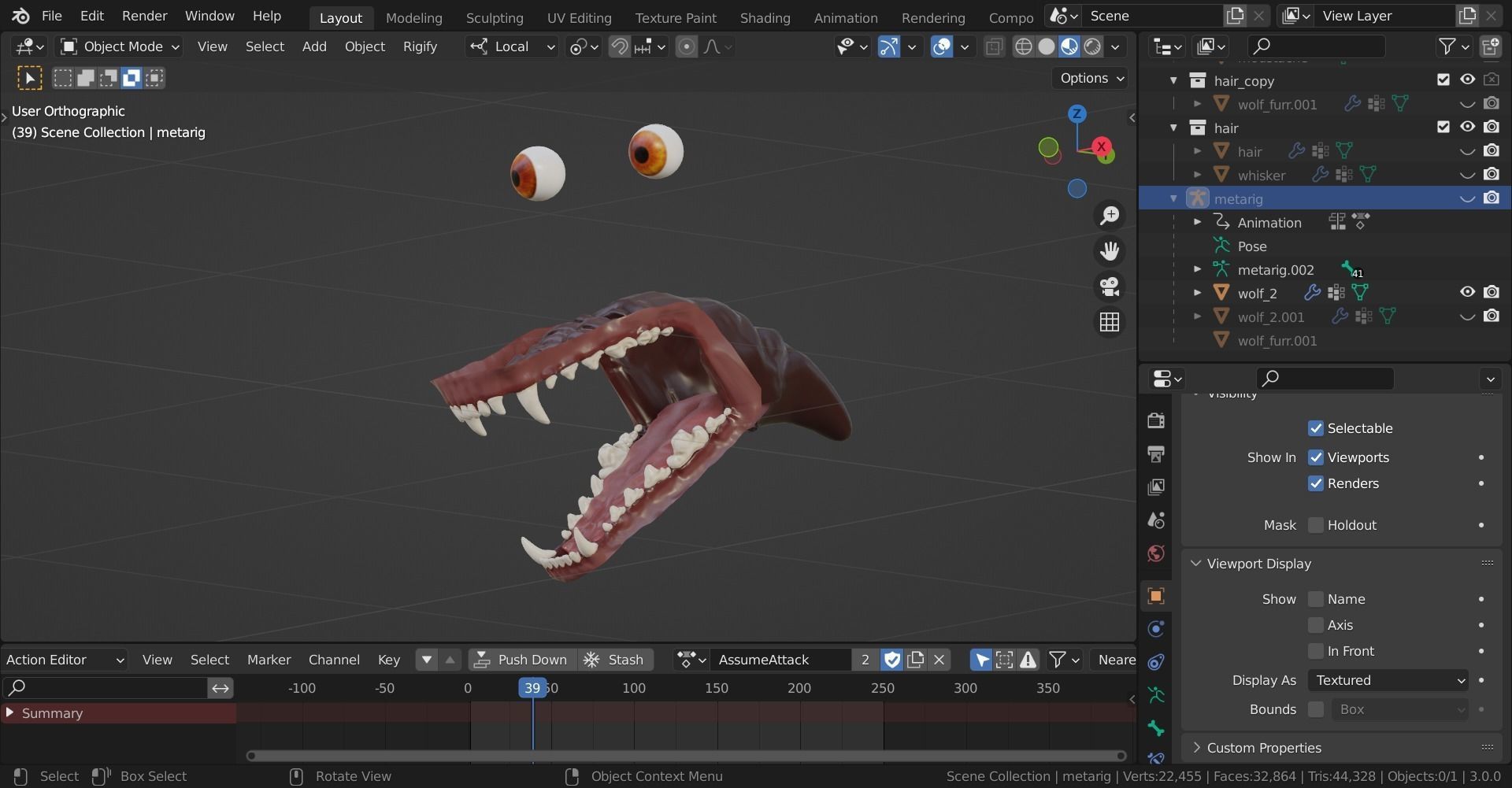Wolf Rigged Animated Low-poly 3D model_41