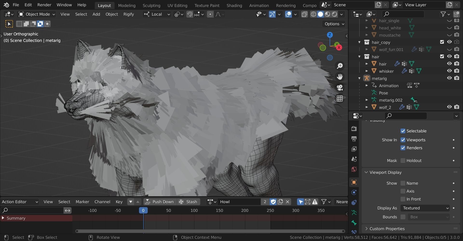 Wolf Rigged Animated Low-poly 3D model_39
