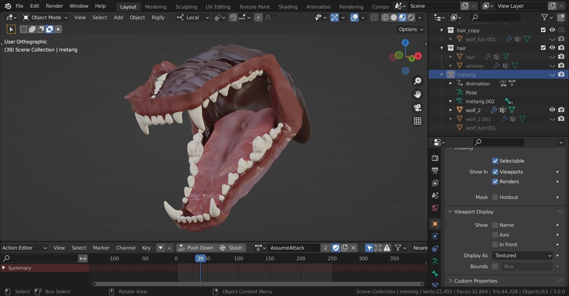 Wolf Rigged Animated Low-poly 3D model_4