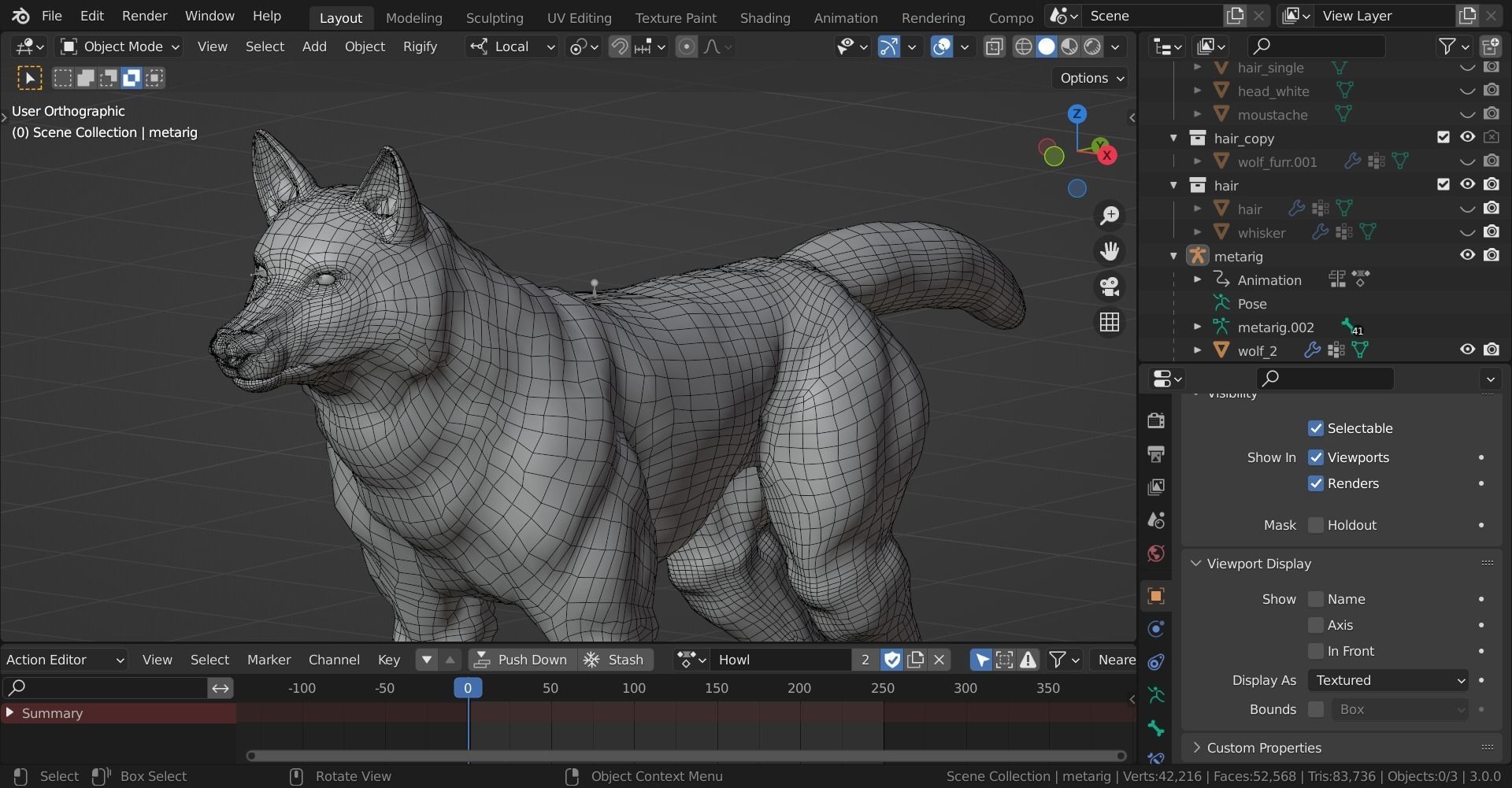 Wolf Rigged Animated Low-poly 3D model_5