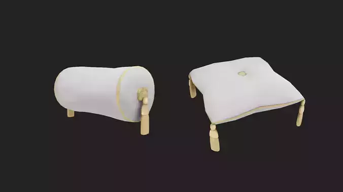 Cushion lowpoly gameplay ready art nouveau