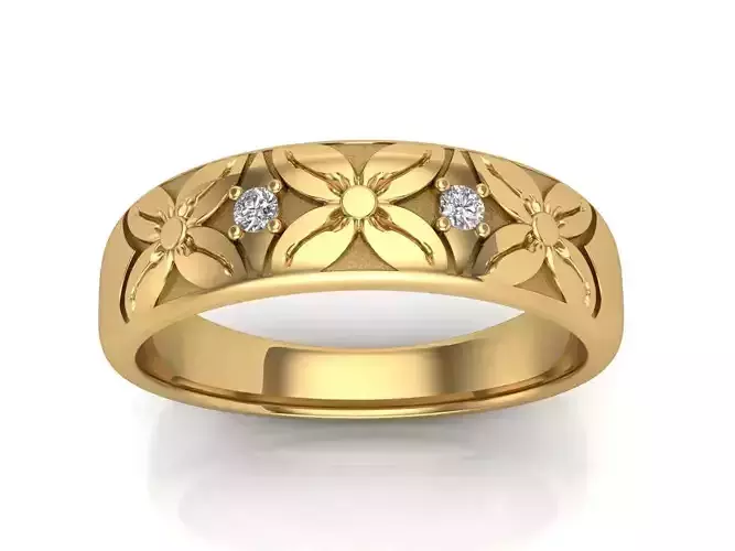 Flowers with diamonds ring