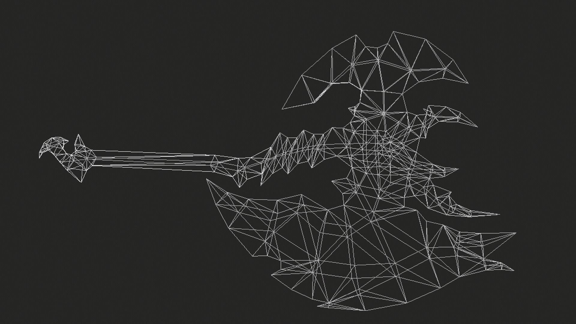 Futuristic Axe Low-poly 3D model_14