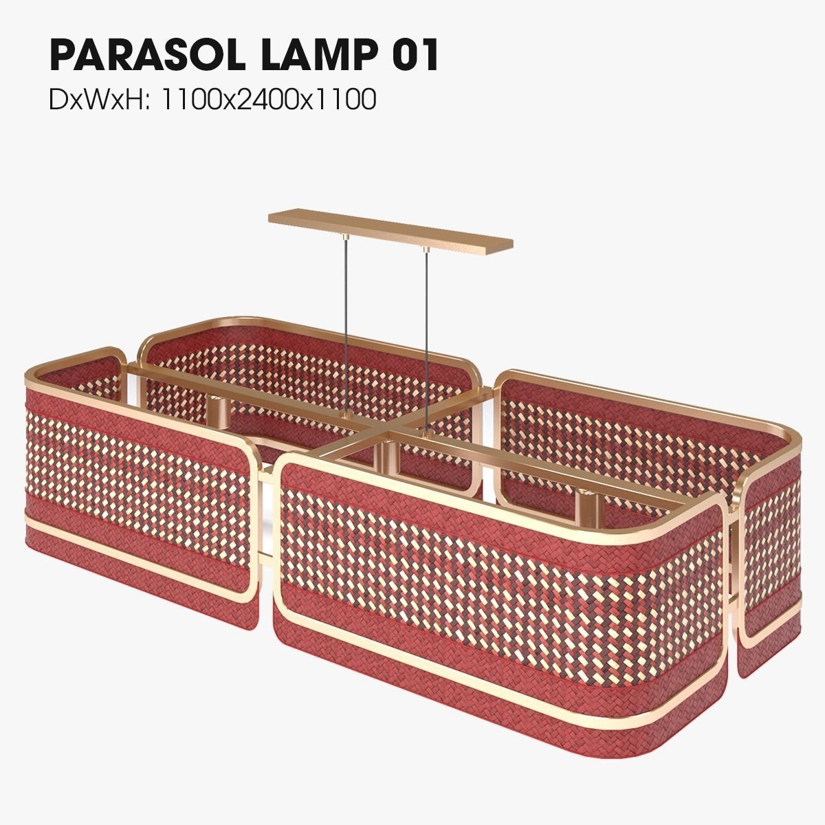 PARASOL LAMP 01 Low-poly 3D model_1