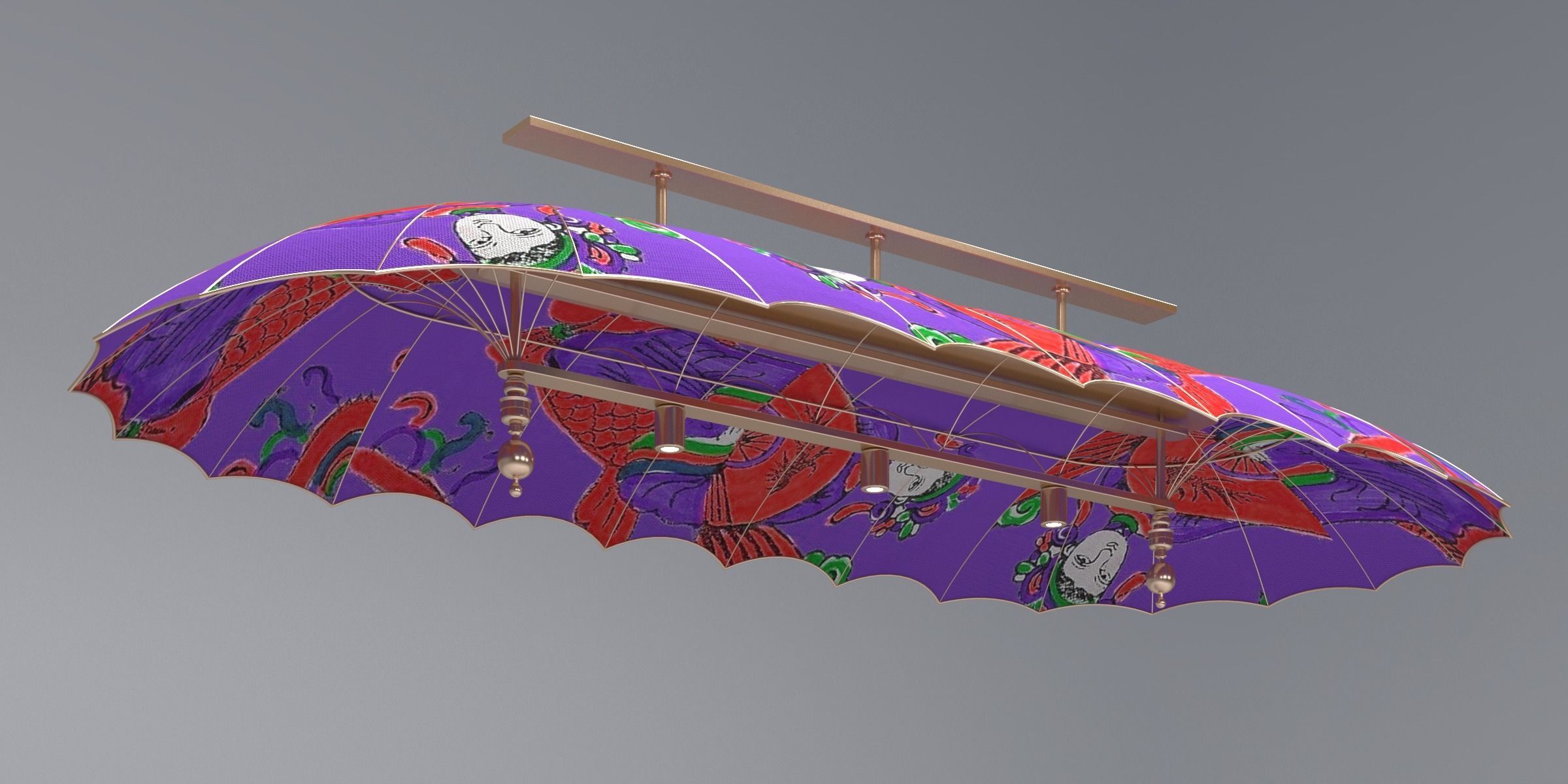 PARASOL LAMP 02 Low-poly 3D model_3