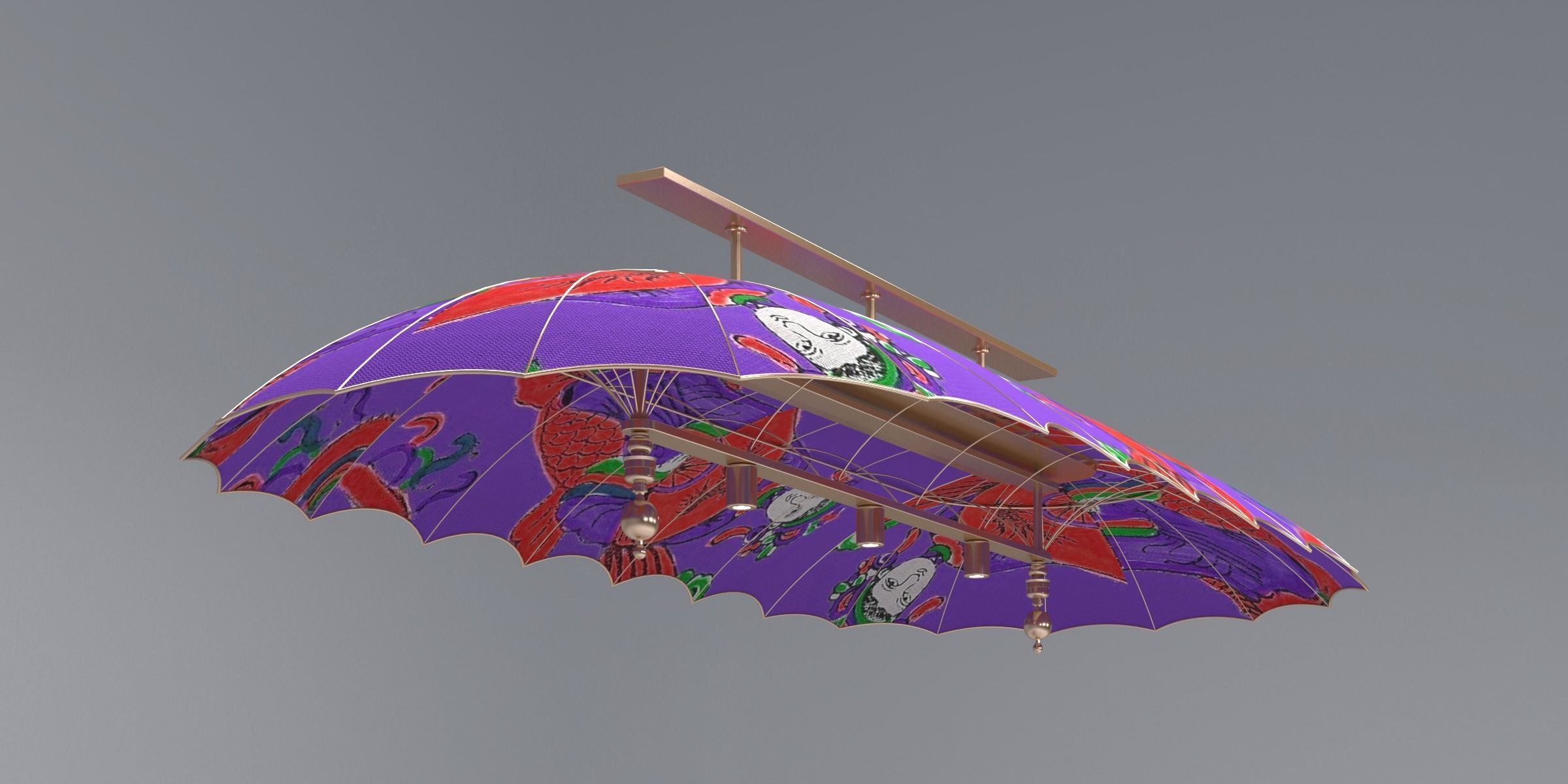 PARASOL LAMP 02 Low-poly 3D model_6