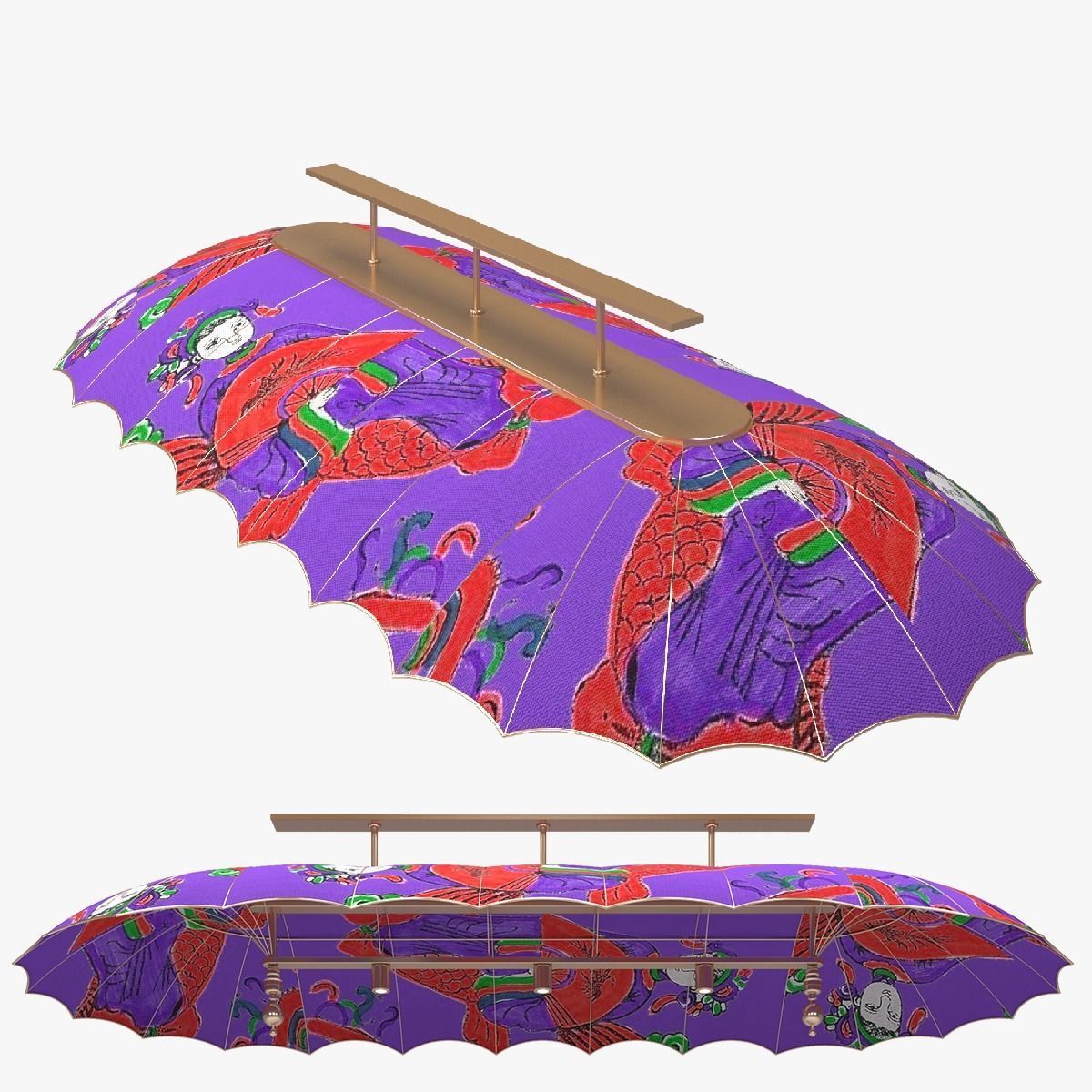 PARASOL LAMP SET 3D Model Collection_15