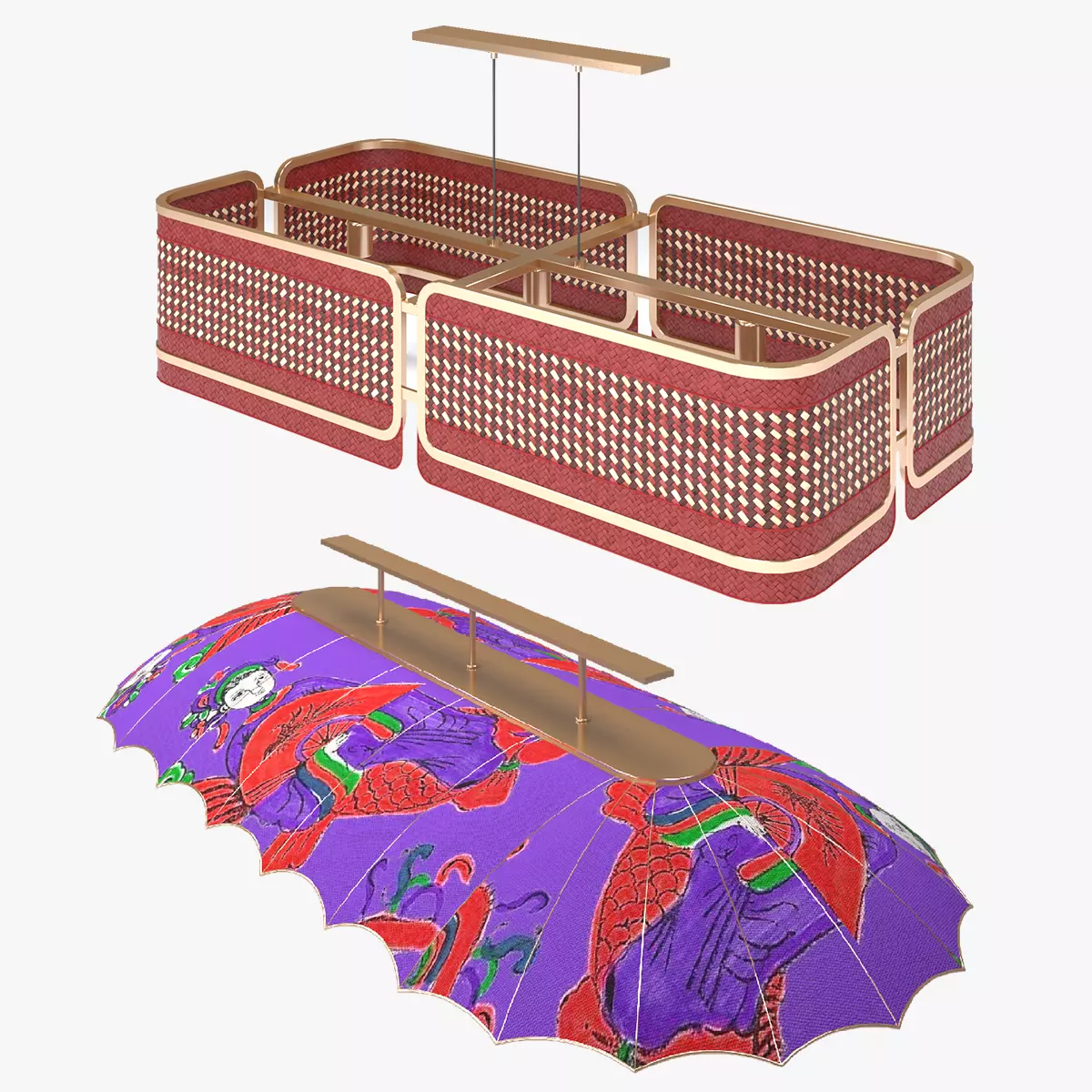 PARASOL LAMP SET 3D Model Collection_0