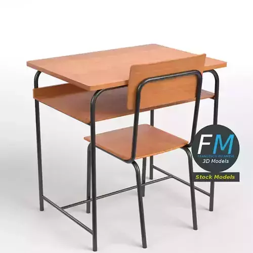 School desk and chair 2