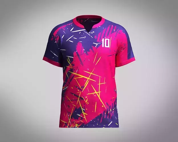 Mens Soccer Red Magenta Jersey Player-10