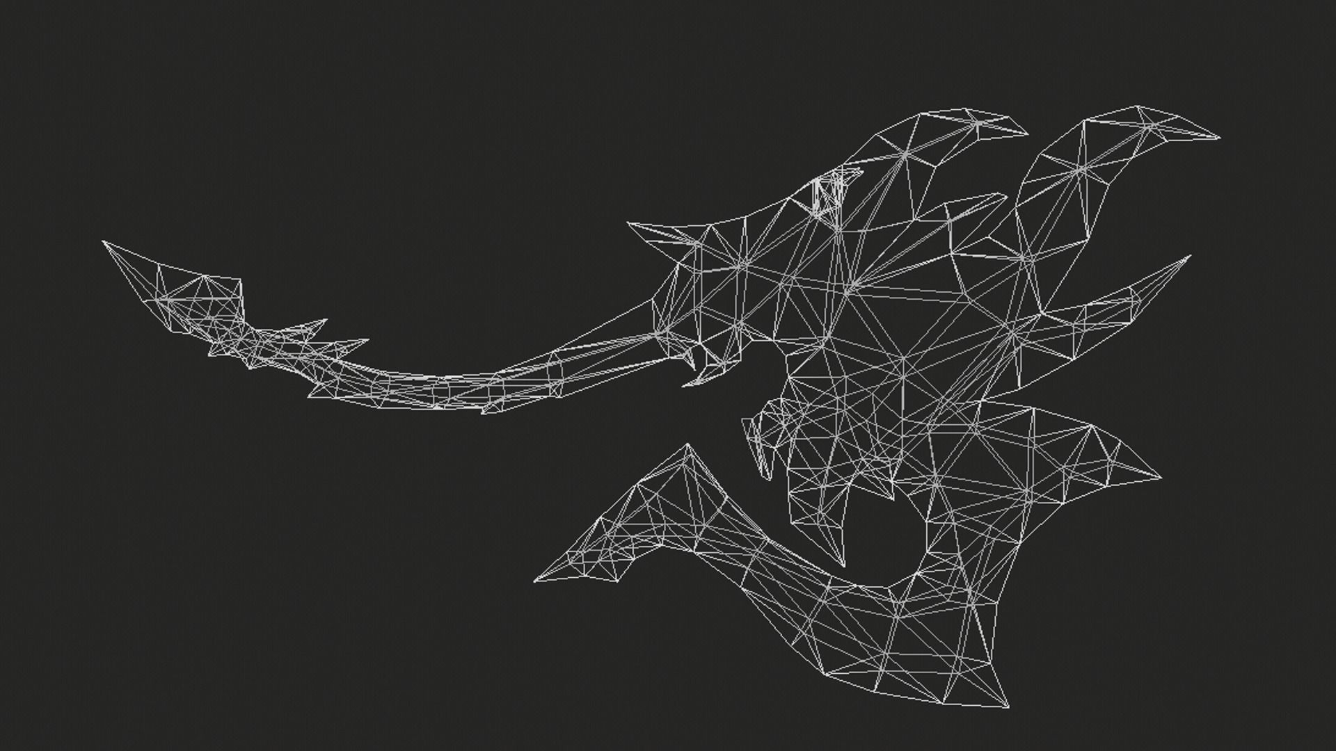 Futuristic Axe Low-poly 3D model_9