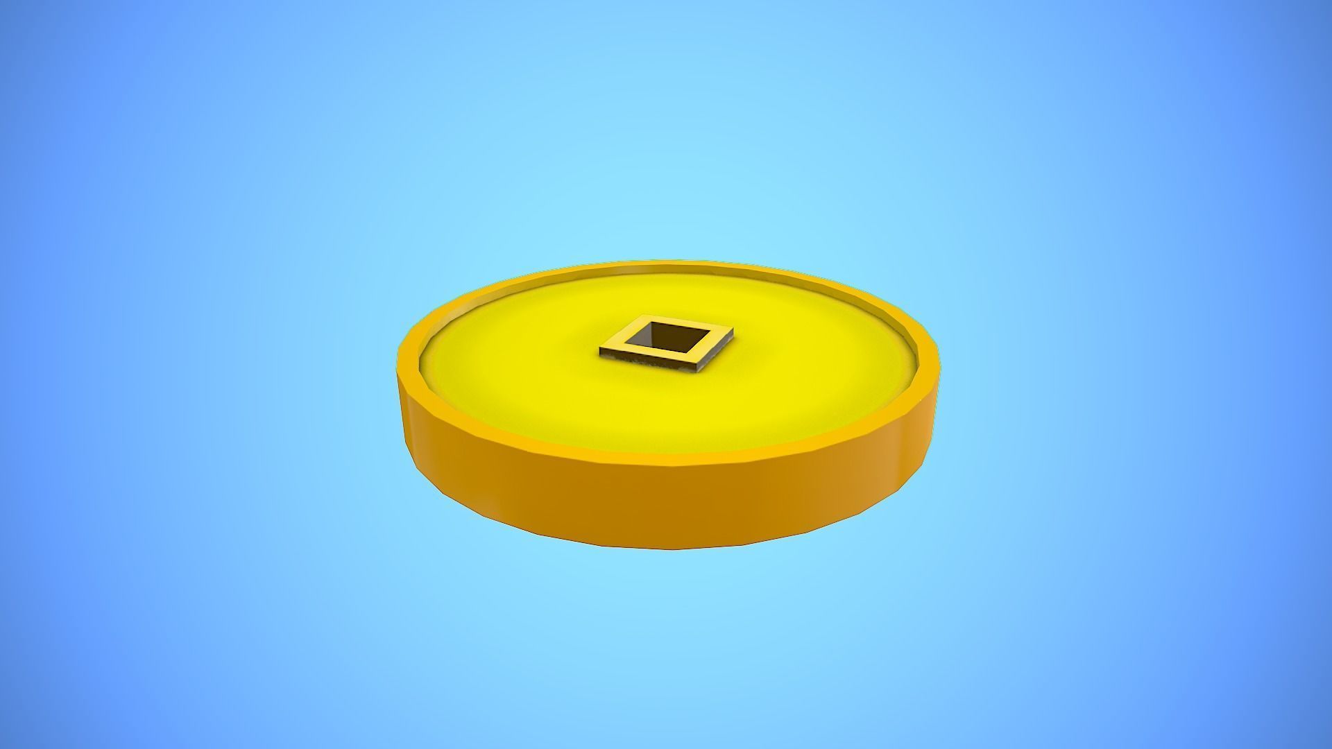 CHINNESE COIN CARTOON STYLIZED Low-poly 3D model_8