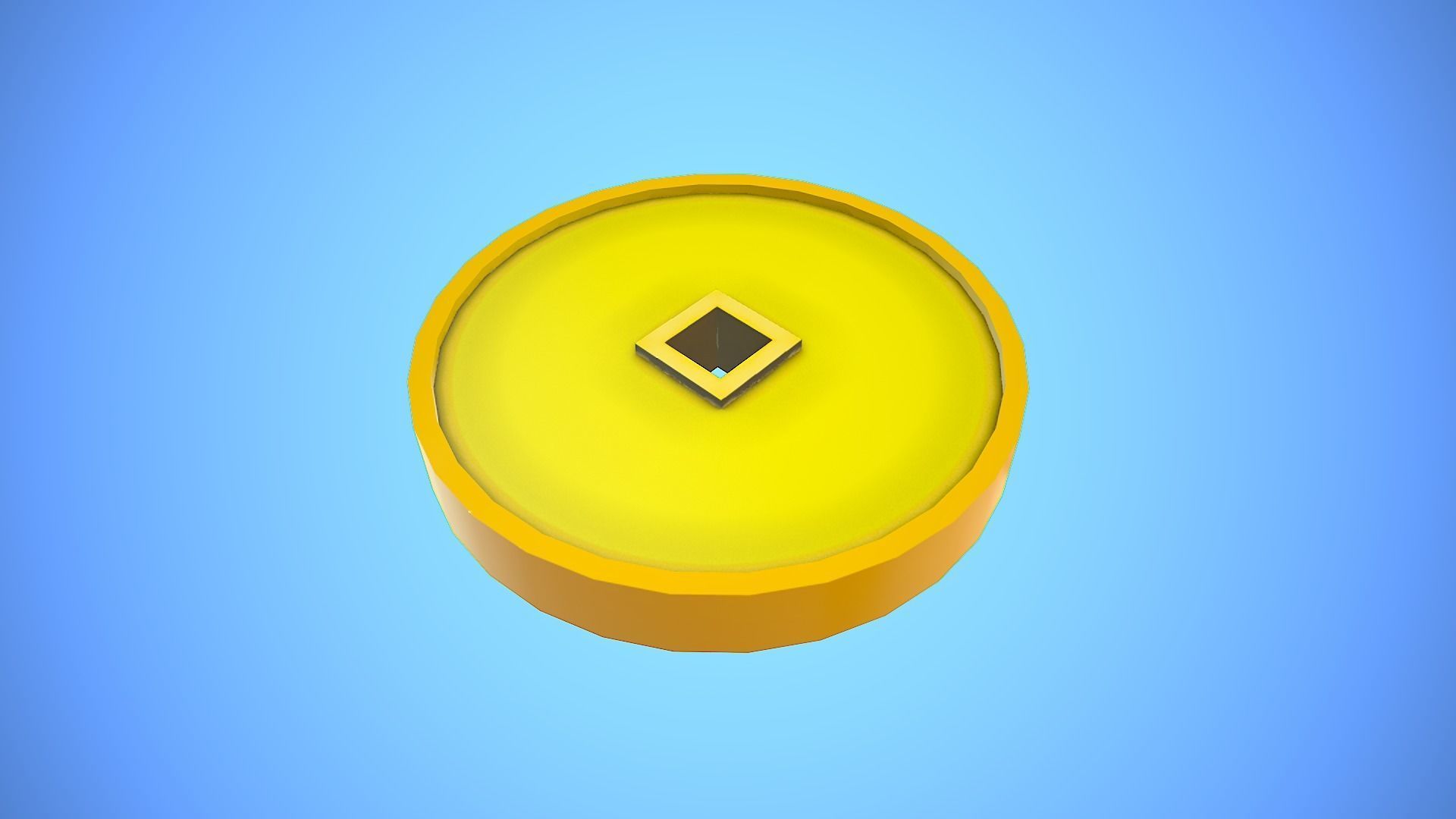 CHINNESE COIN CARTOON STYLIZED Low-poly 3D model_5