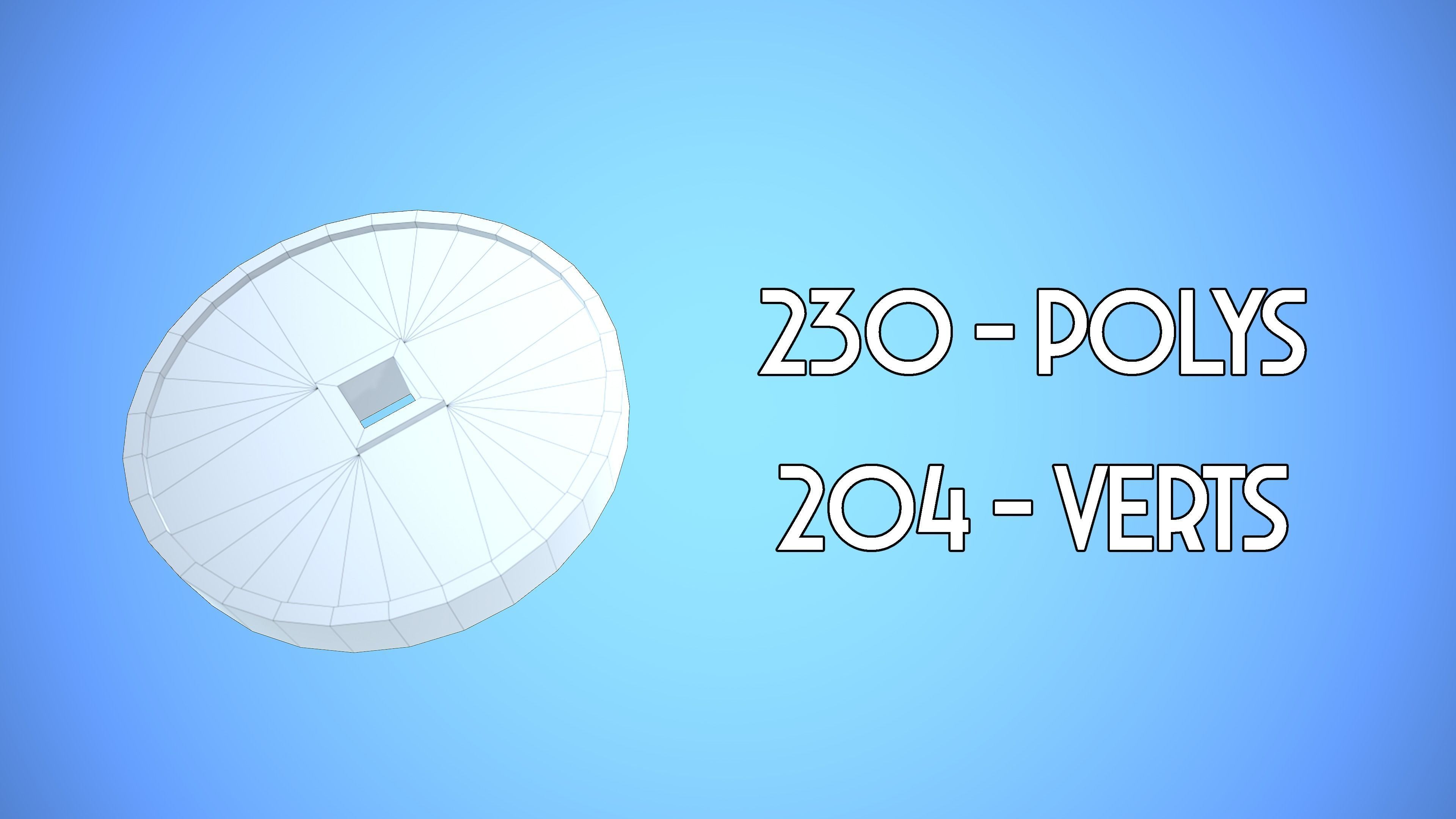 CHINNESE COIN CARTOON STYLIZED Low-poly 3D model_4